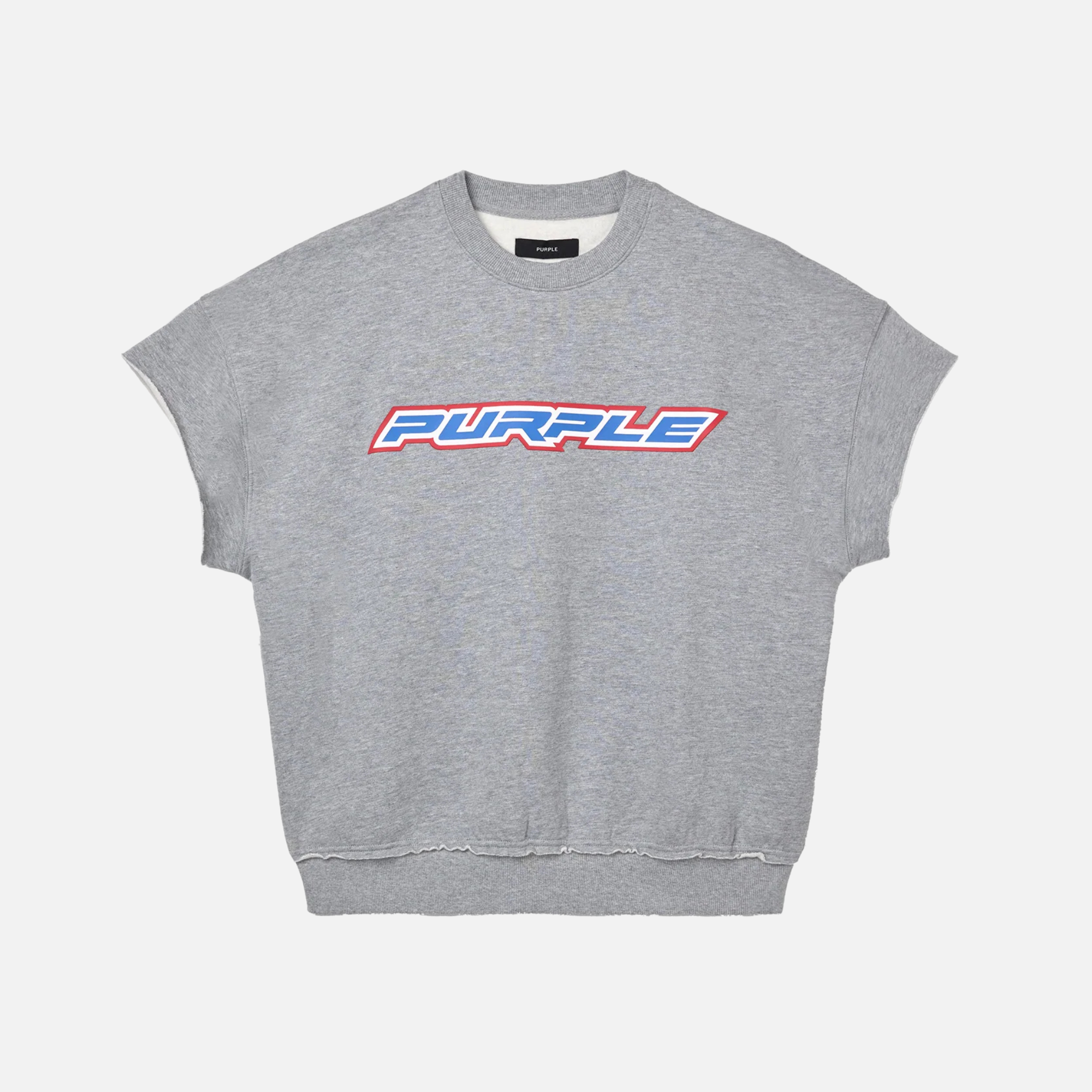 Purple Brand Grey Slub Turbo Type Cut Off Muscle Fleece