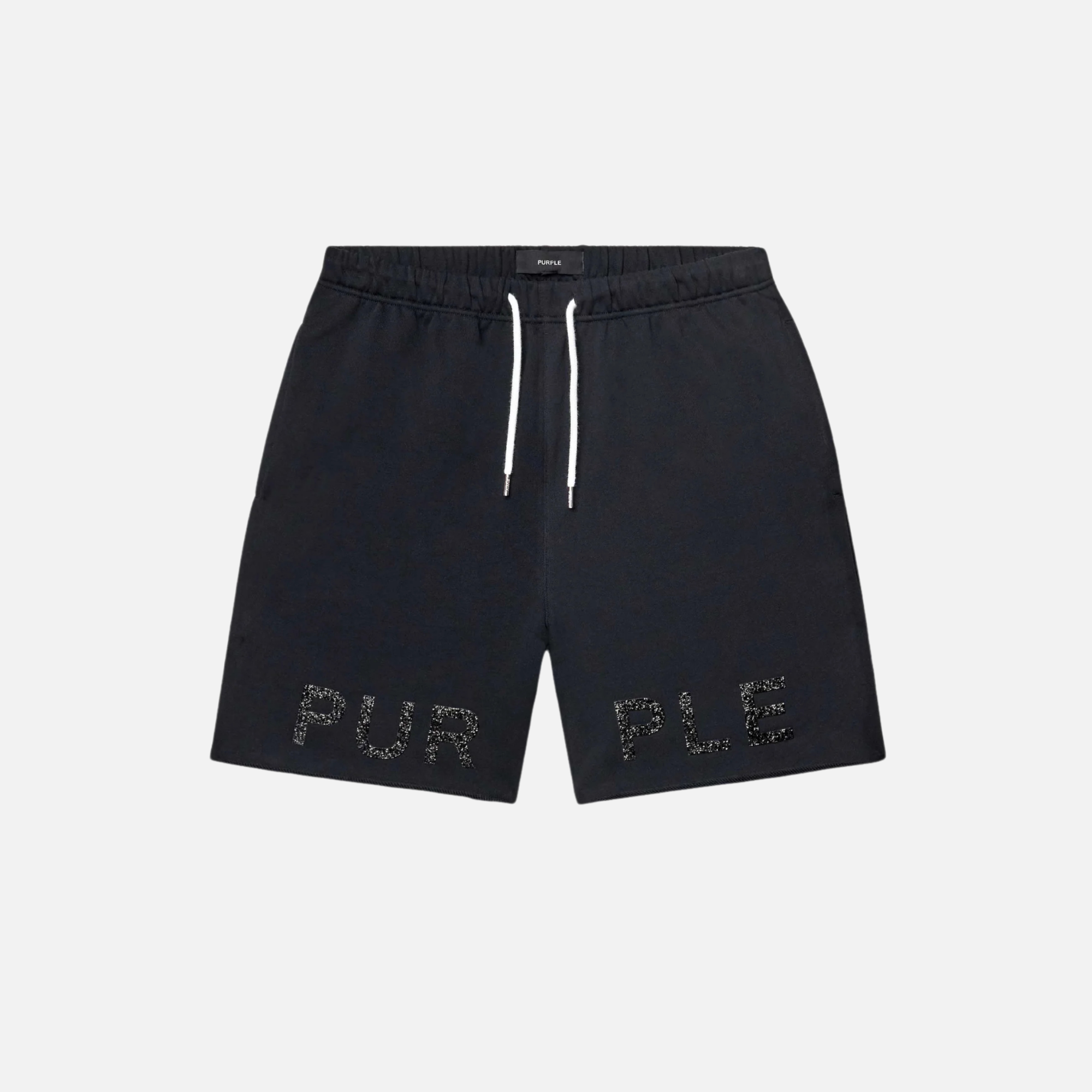 Purple Brand French Terry Black Crystal Shorts