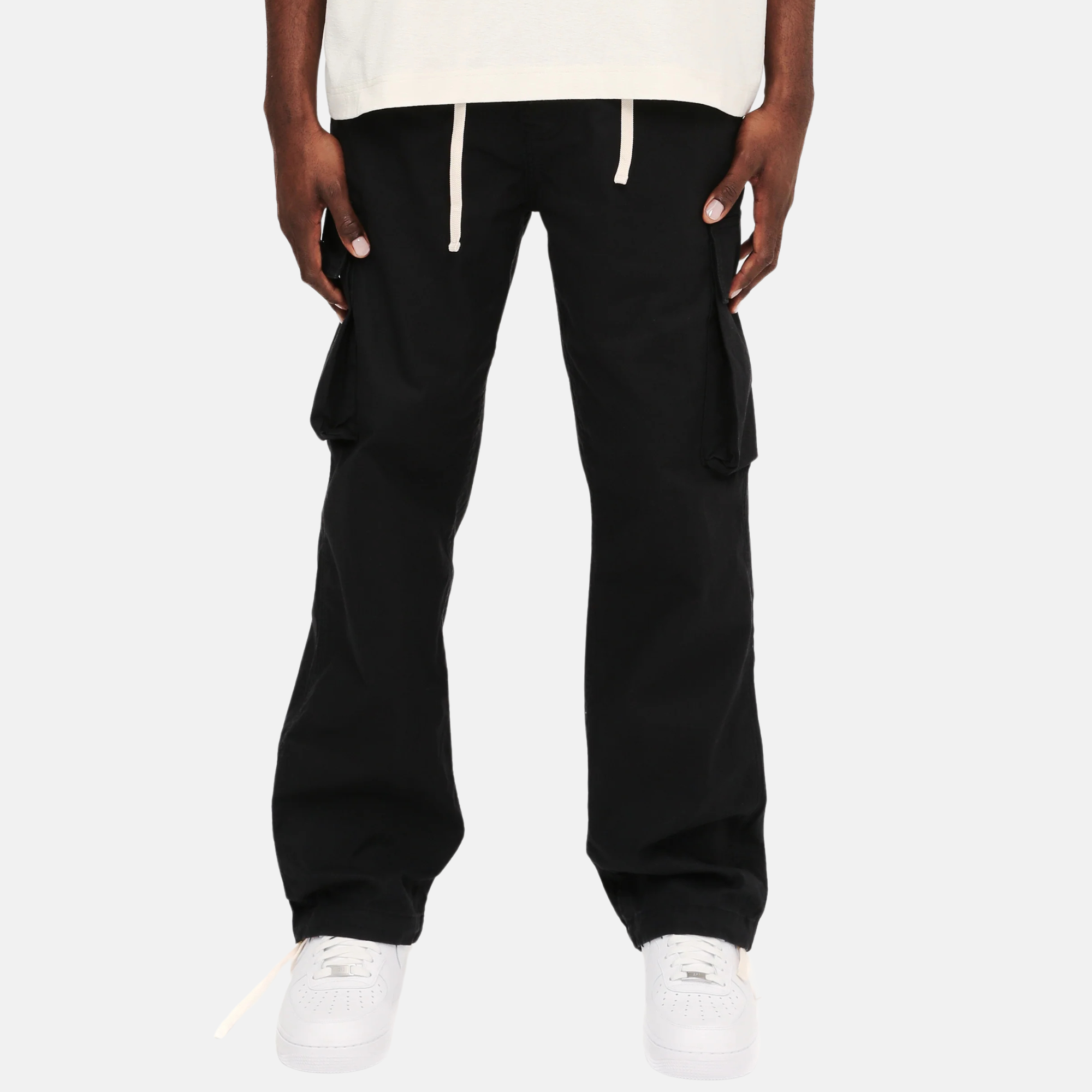 Purple Brand Black Cotton Cargo Pants