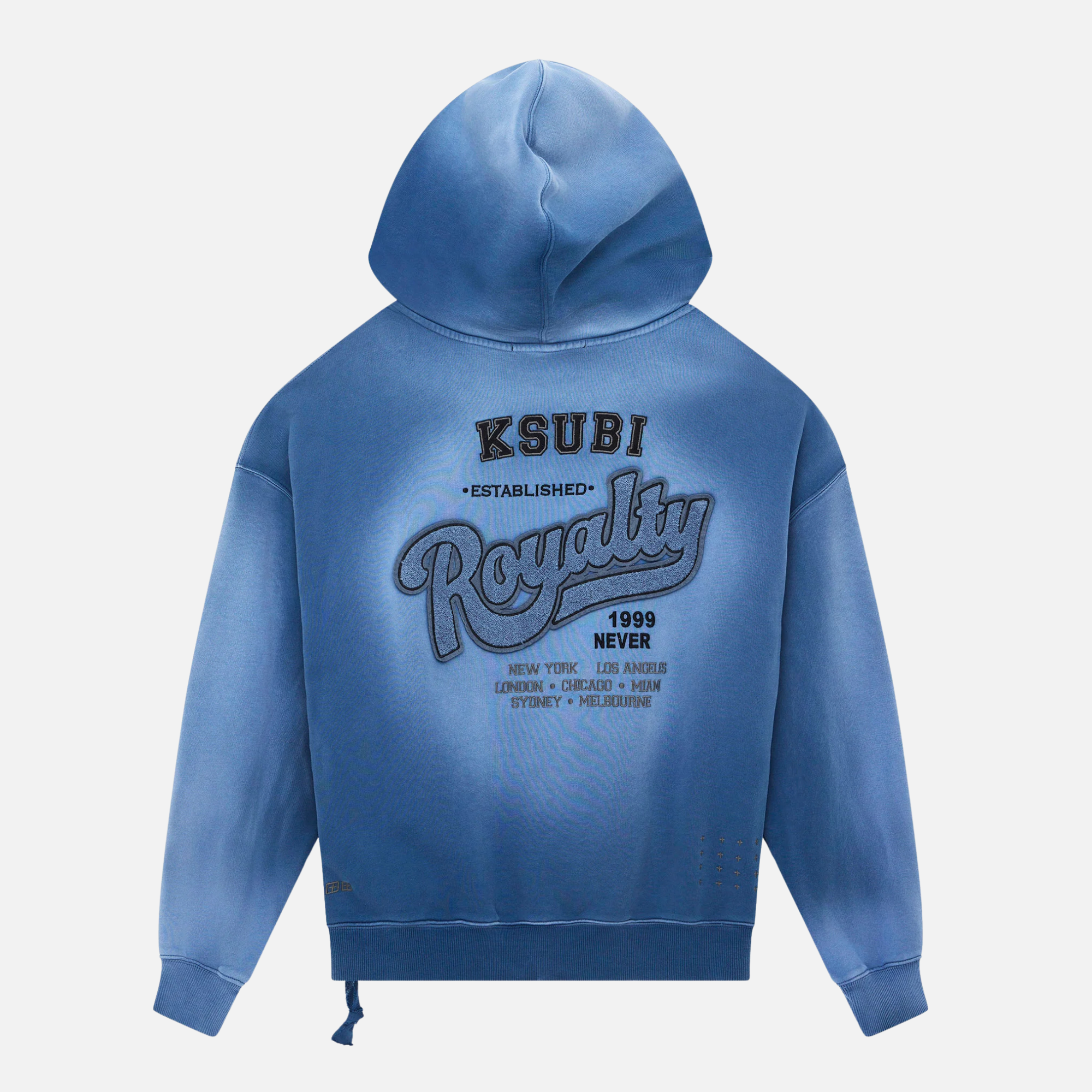 Ksubi Dark Blue Ace Ekcess Ink Fade Hoodie