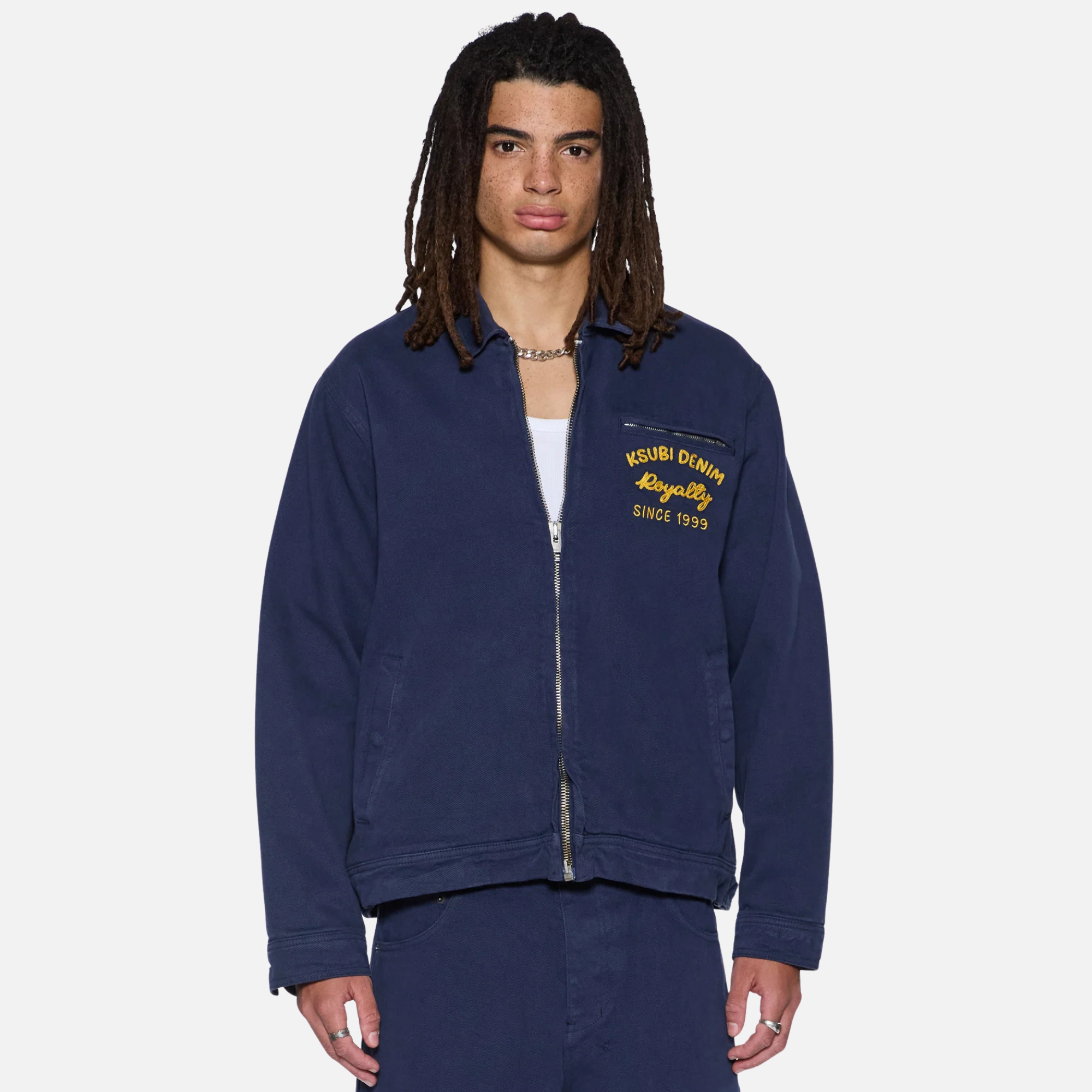 Ksubi Ink Blue Mechanik Chainstitch Jacket