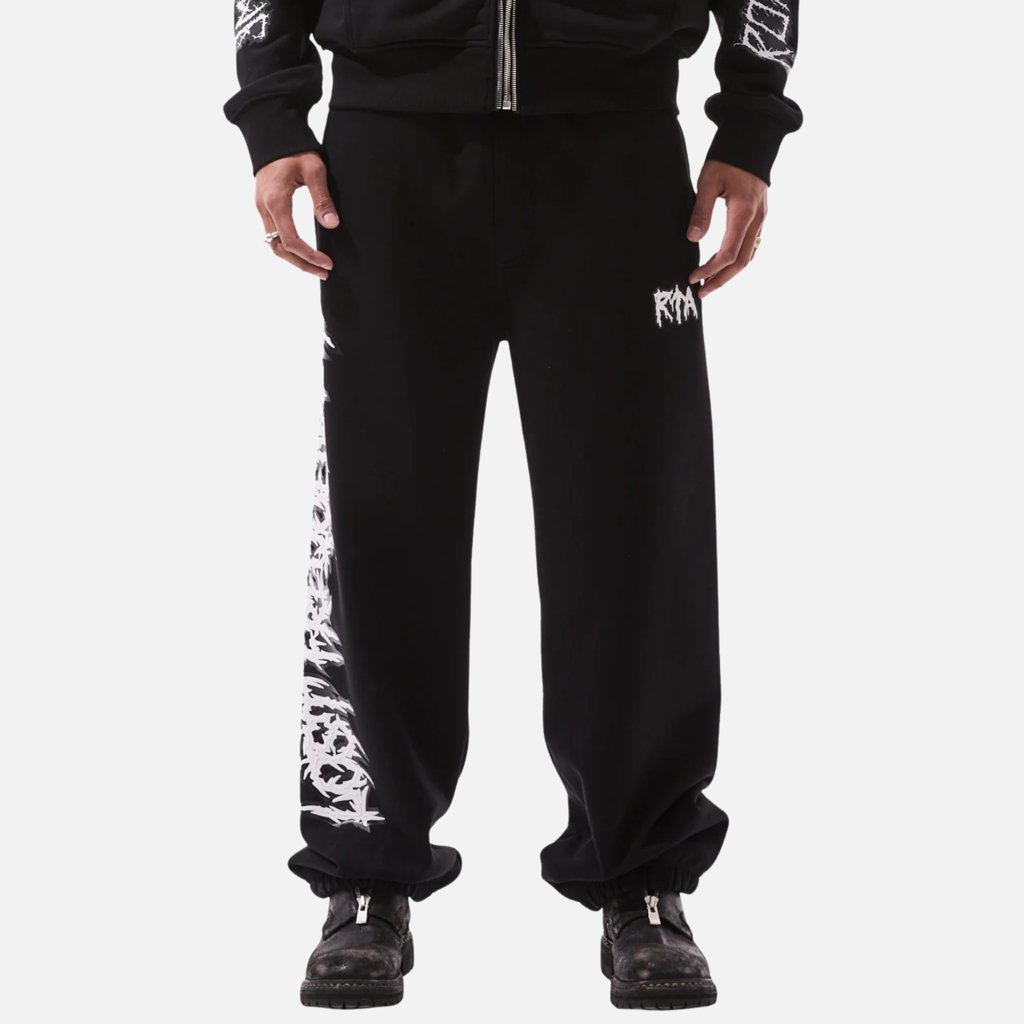 RTA Brand Rafa Black Cyber Lost Frequencies Sweatpants