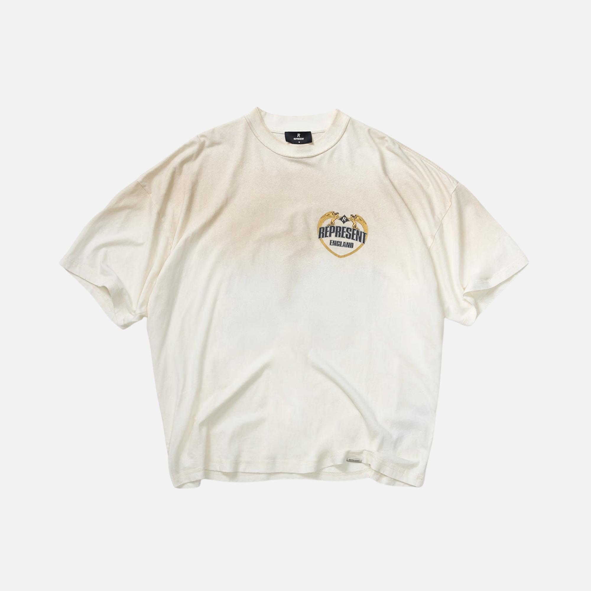 Represent Washed Ecru Angel Border T-Shirt