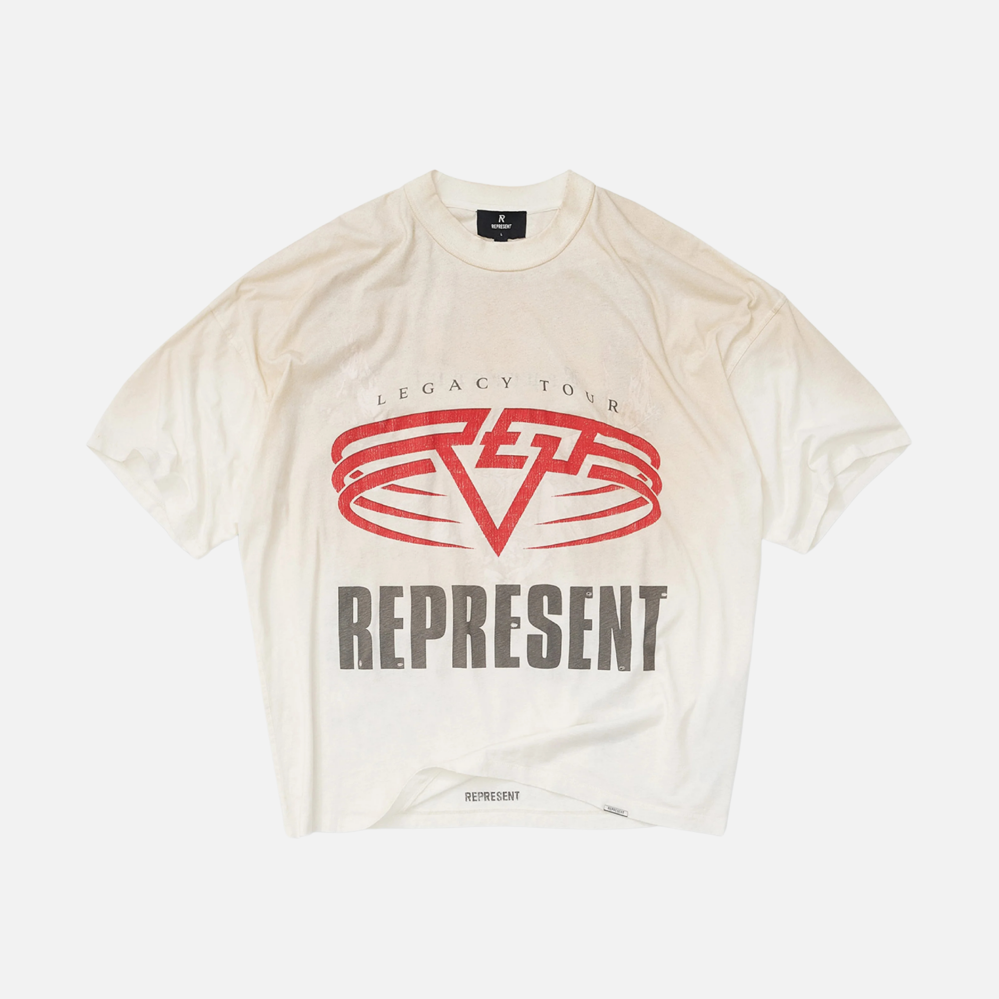 Represent Wahed Ecru Living Legend Legacy Reversible T-Shirt