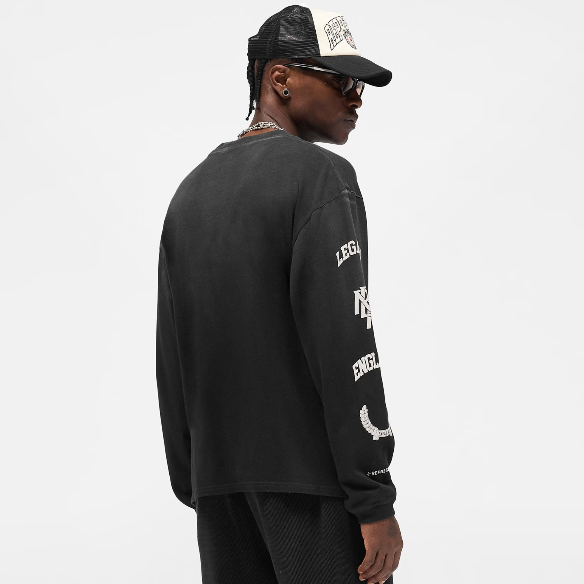 Represent Stained Black Legacy Crest Long-Sleeve T-Shirt