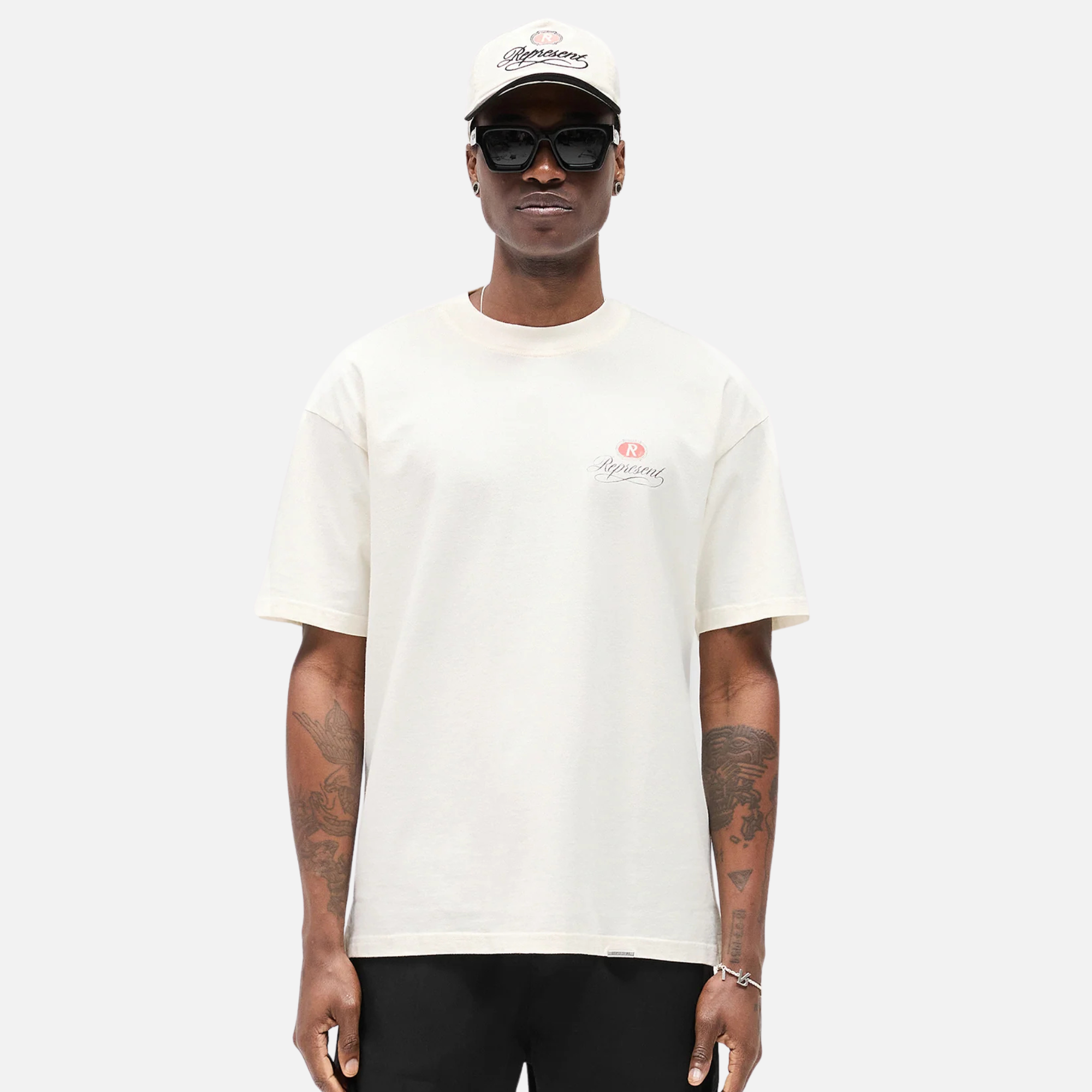 Represent Grand Vintage Hand Drawn Aged White T-Shirt