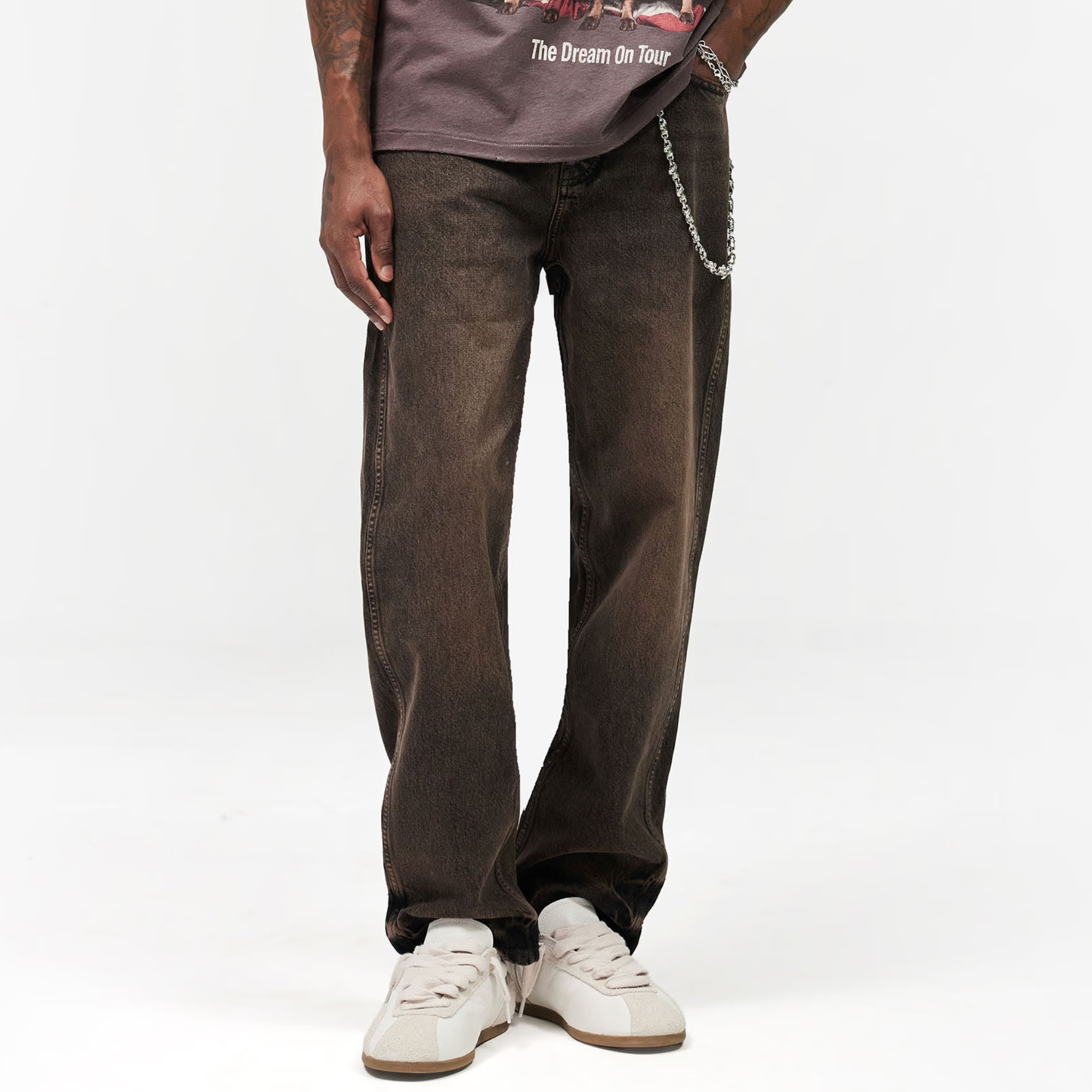 Represent R2 Straight Leg Bark Denim Jeans