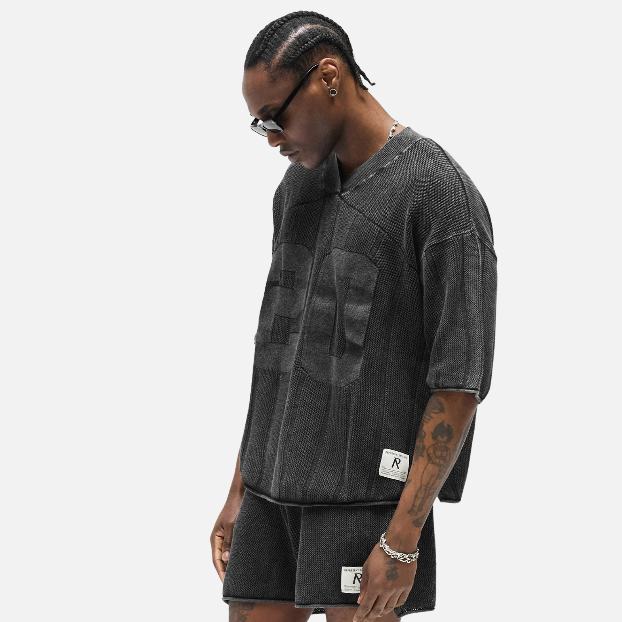 Represent Grey Knitted Varsity Jersey