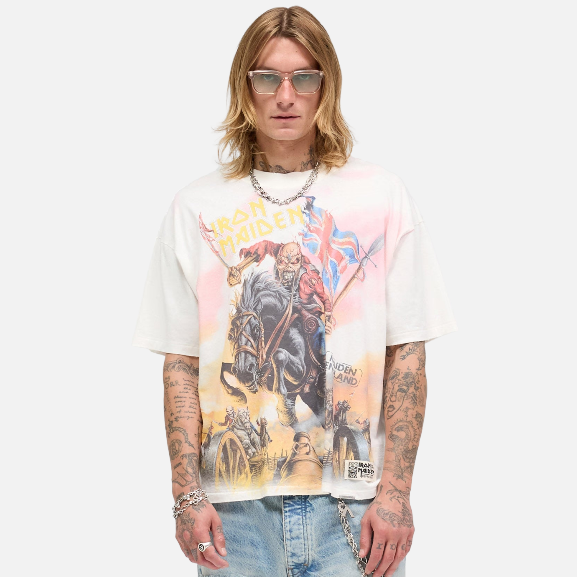 Represent x Iron Maiden Steed White T-Shirt