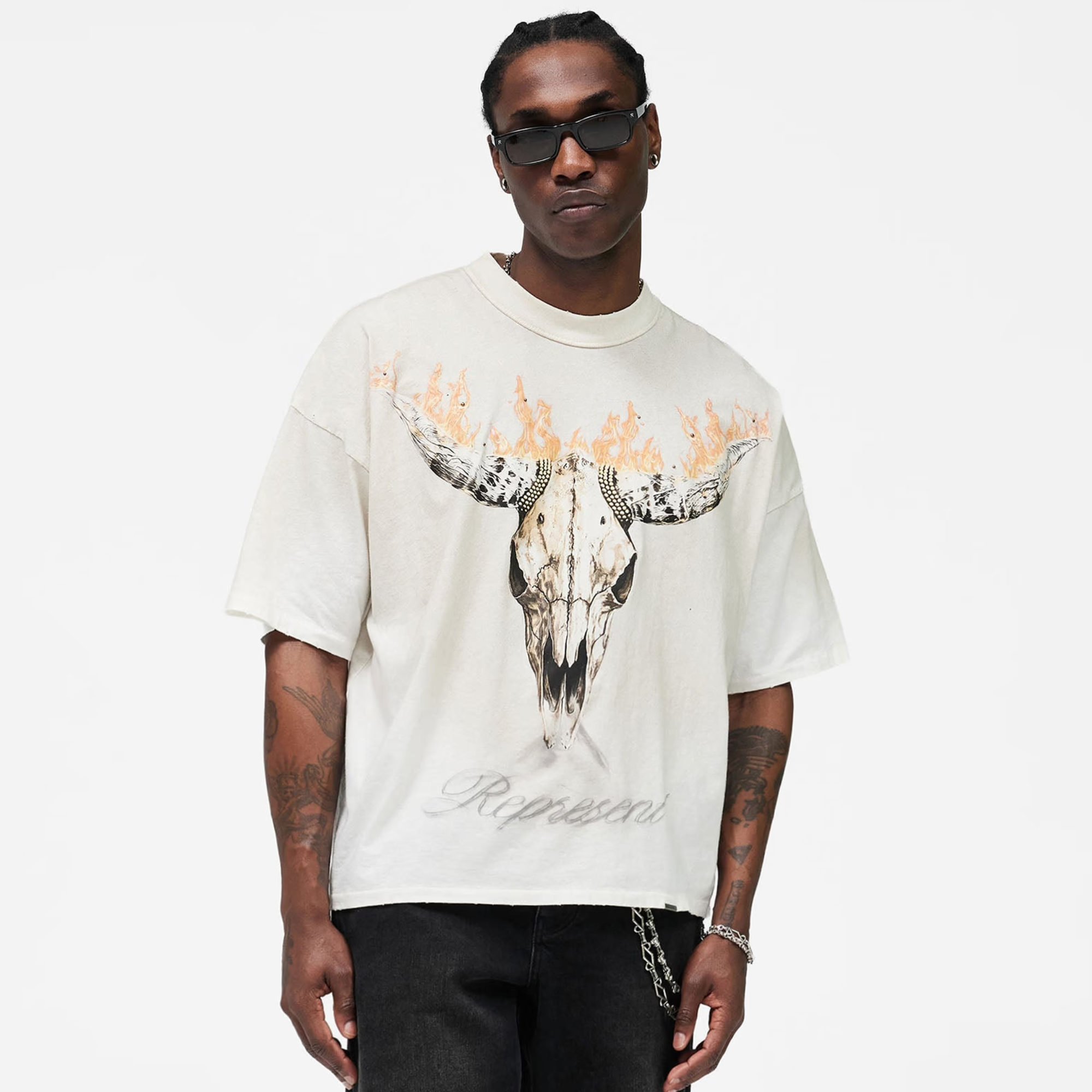 Represent British Cowboys Washed Ecru T-Shirt