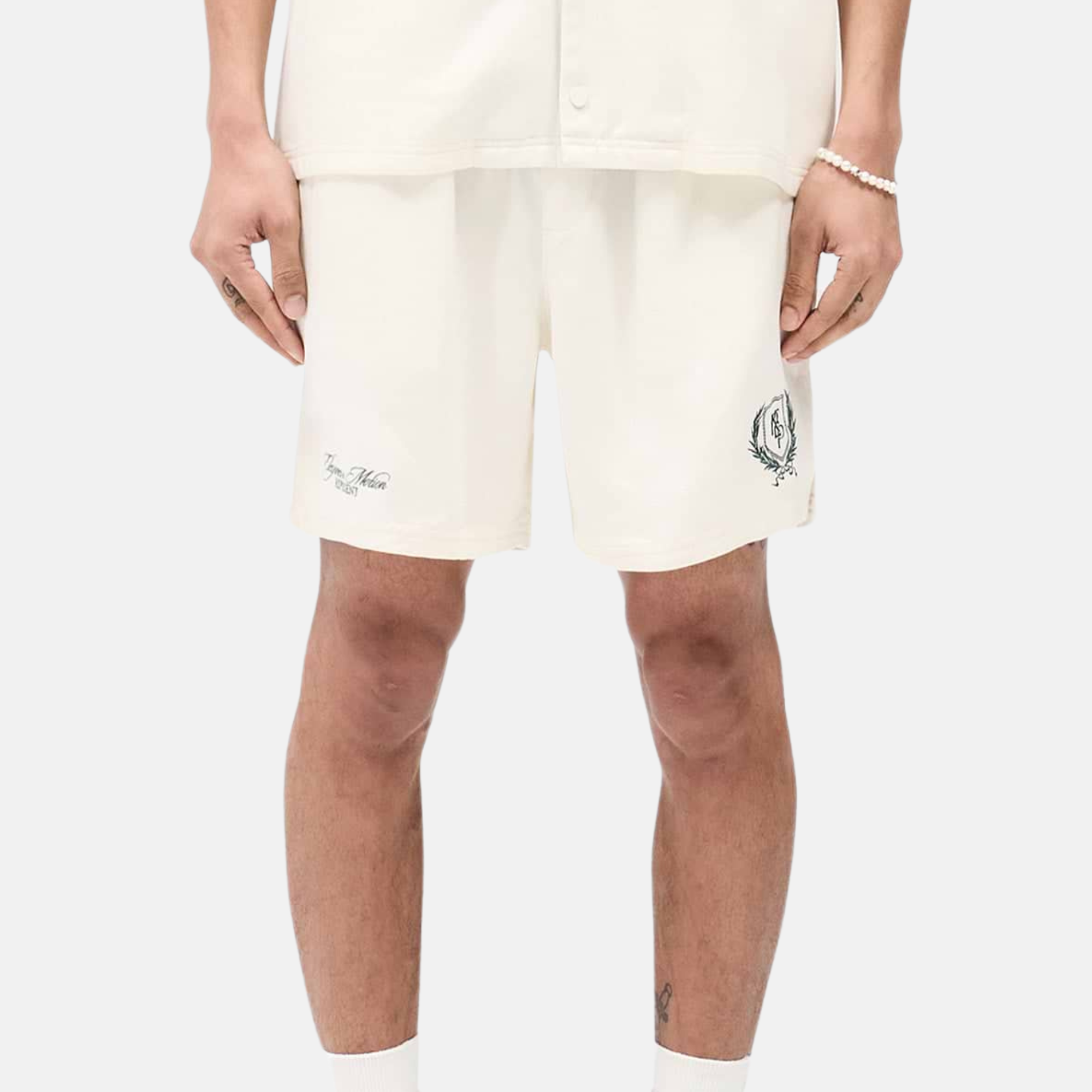 Represent Antique White Crest Shorts