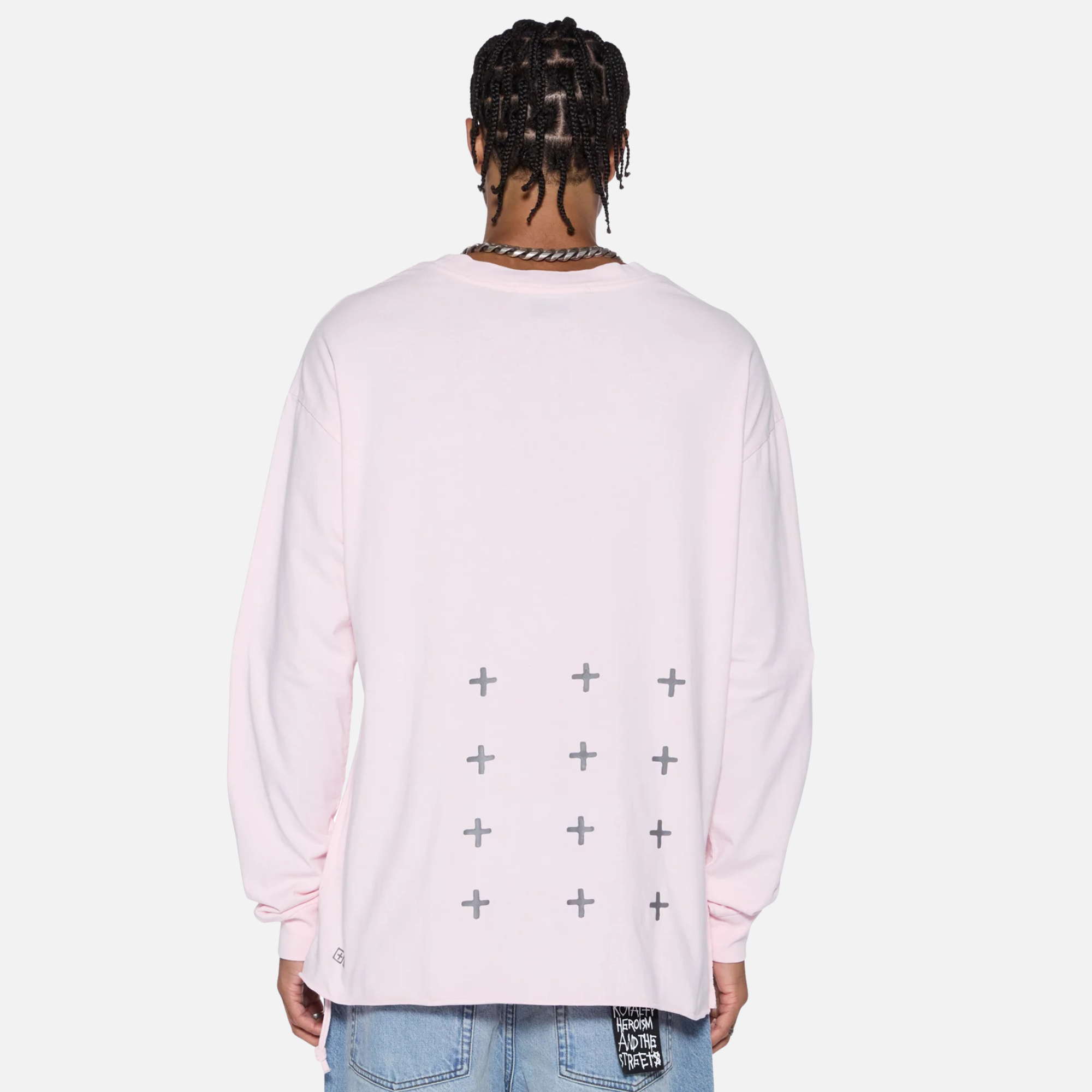 Ksubi Pink Allday Biggie Long-Sleeve Ice Quartz T-Shirt