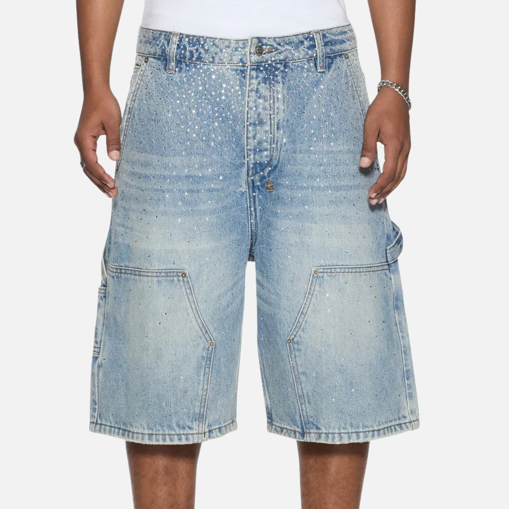 Ksubi Maxx Operator Blue Duke Crystal Shorts