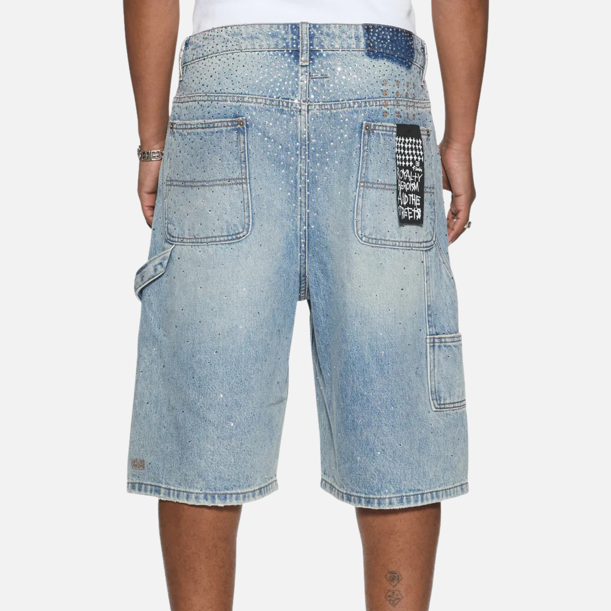 Ksubi Maxx Operator Blue Duke Crystal Shorts