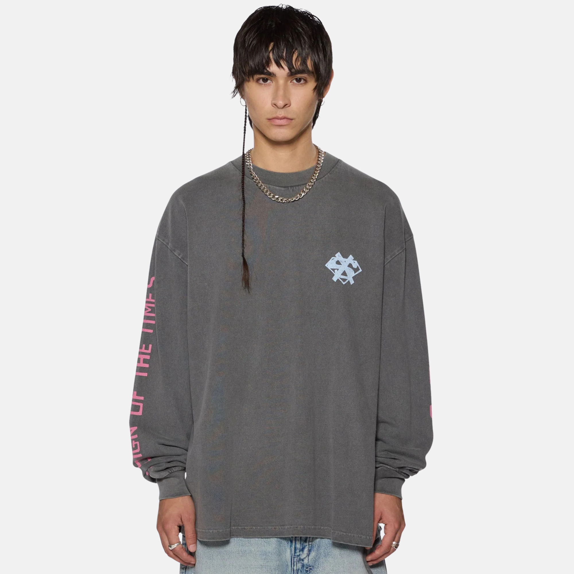 Ksubi The Sign Ekcess Long Sleeve Charcoal T-Shirt