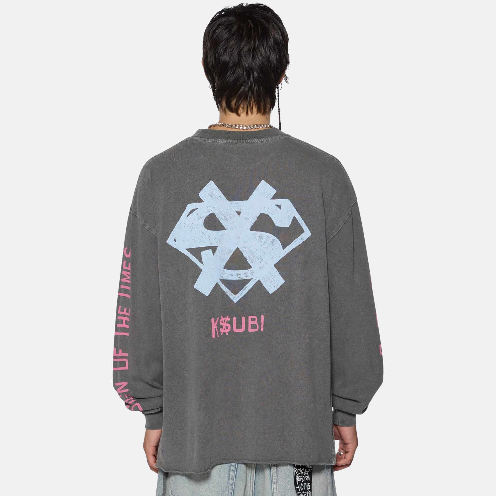 Ksubi The Sign Ekcess Long Sleeve Charcoal T-Shirt