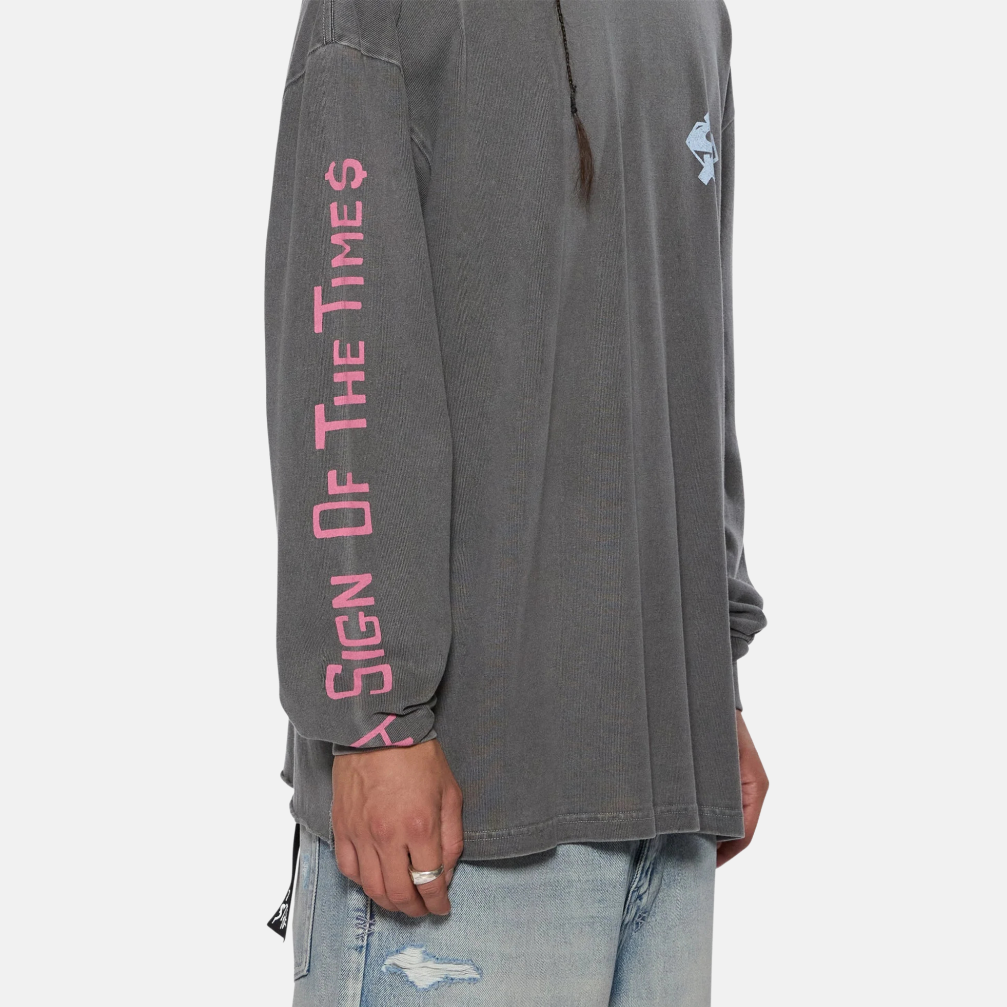 Ksubi The Sign Ekcess Long Sleeve Charcoal T-Shirt