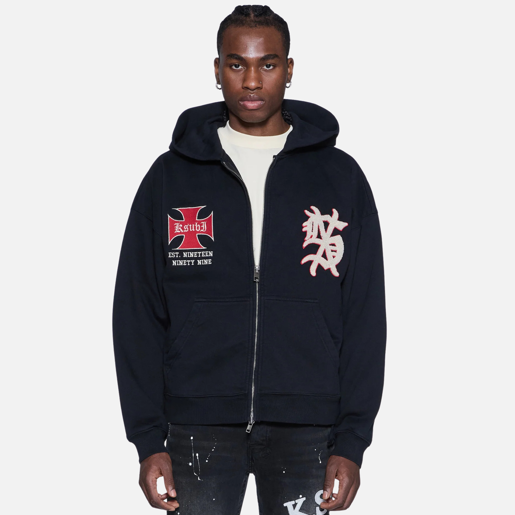 Ksubi League Excess Zip Black Hoodie – Puffer Reds Ksubi League Excess Zip Black Hoodie – Puffer Reds