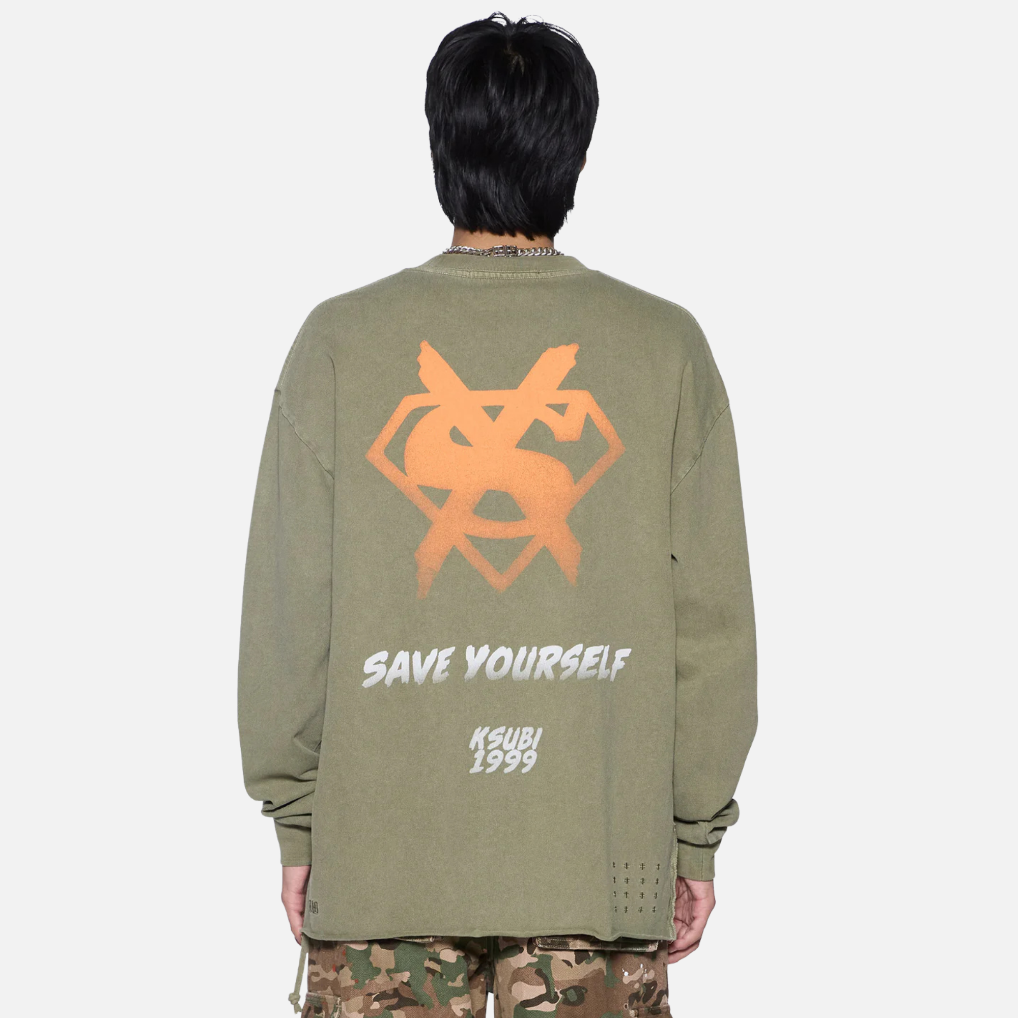 Ksubi Khaki Zero Heroes Militant Long Sleeve T-Shirt