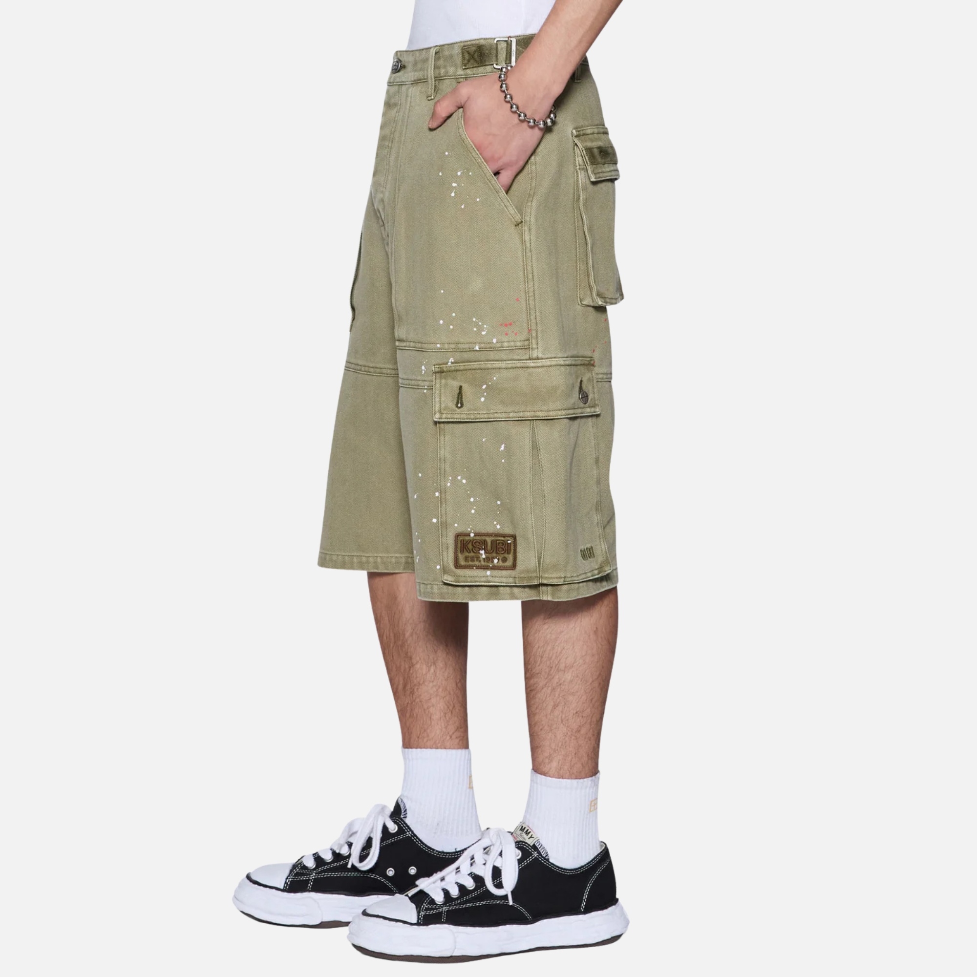 Ksubi Khaki Trooper Militant Cargo Shorts