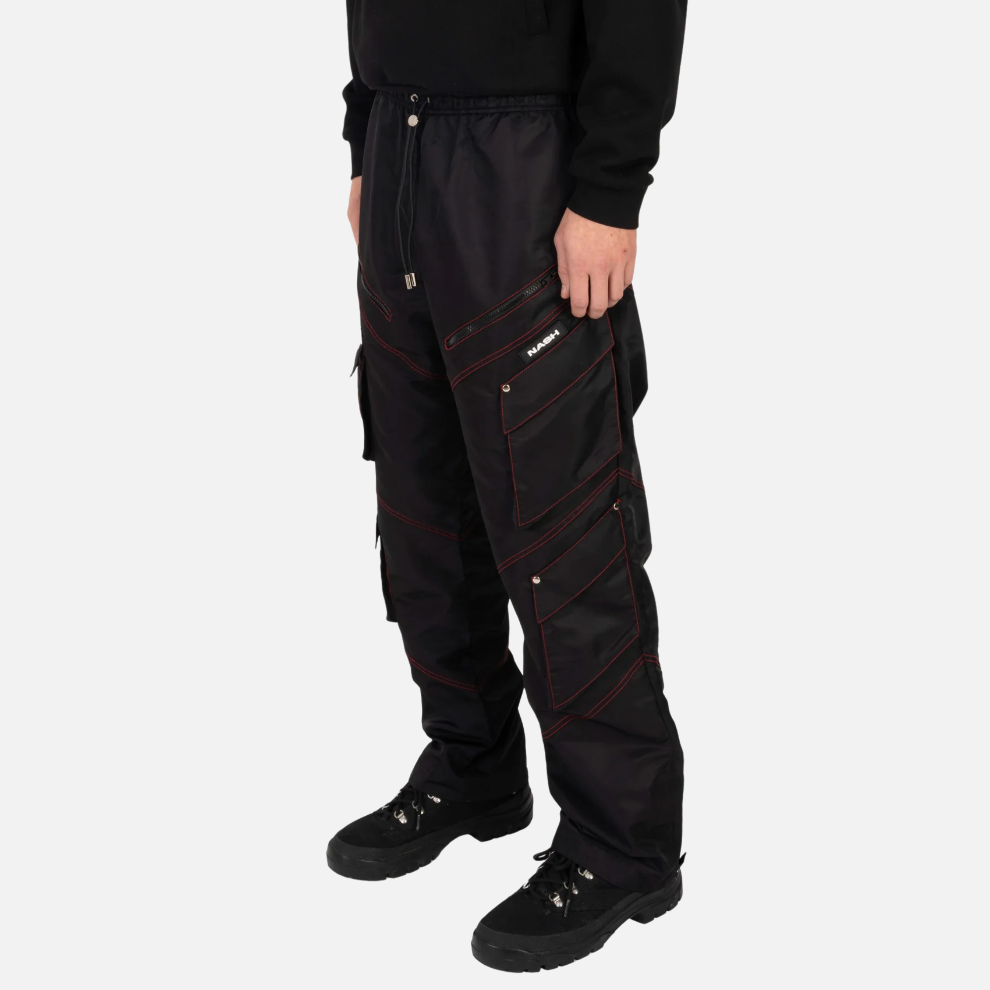 Nash New York Black Angled Cargo Pants