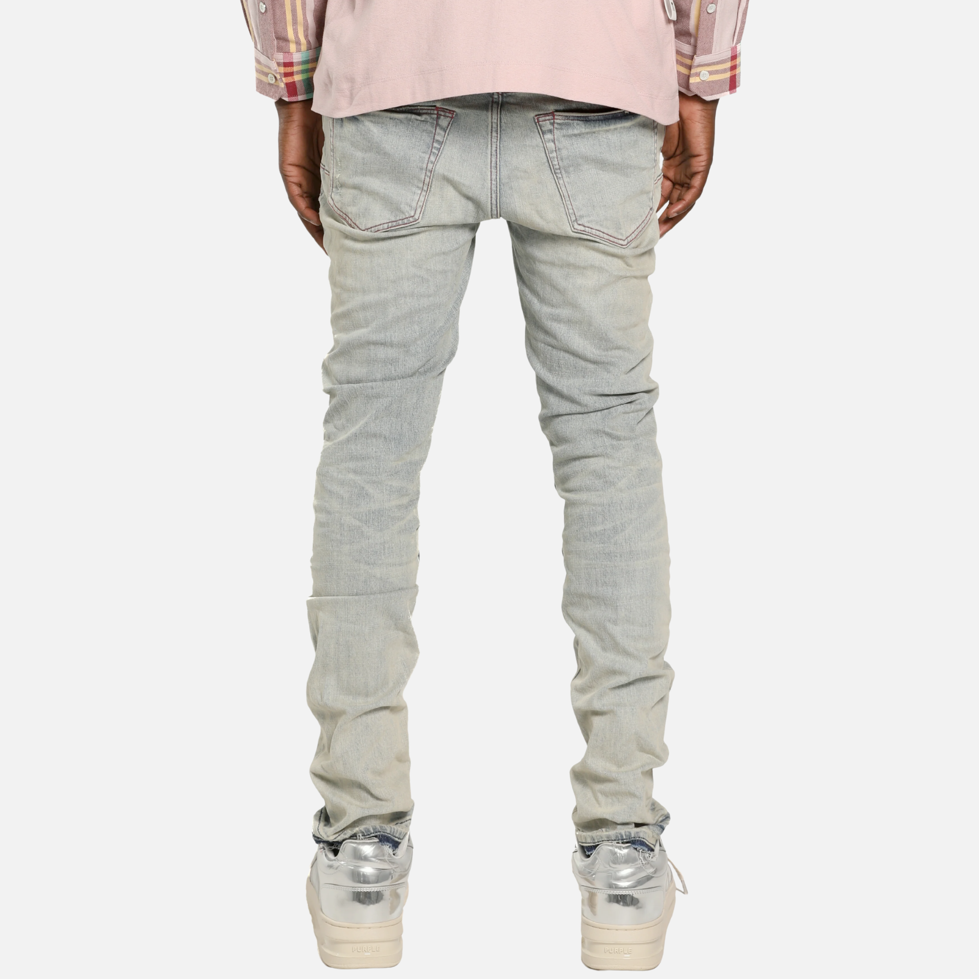 Purple Brand Light Indigo Granita Skinny Jeans
