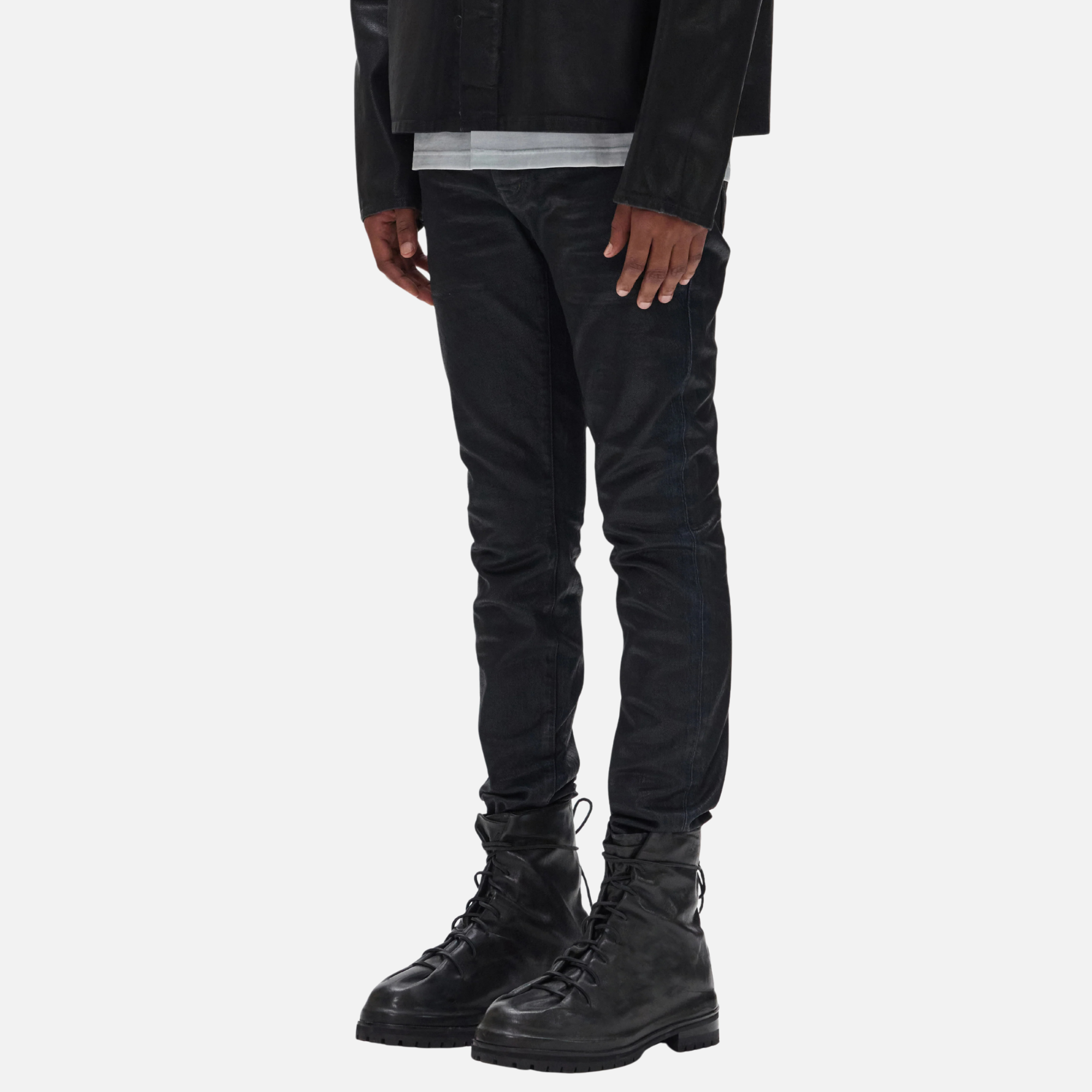 Purple Brand Skinny Black Coated Indigo Jeans