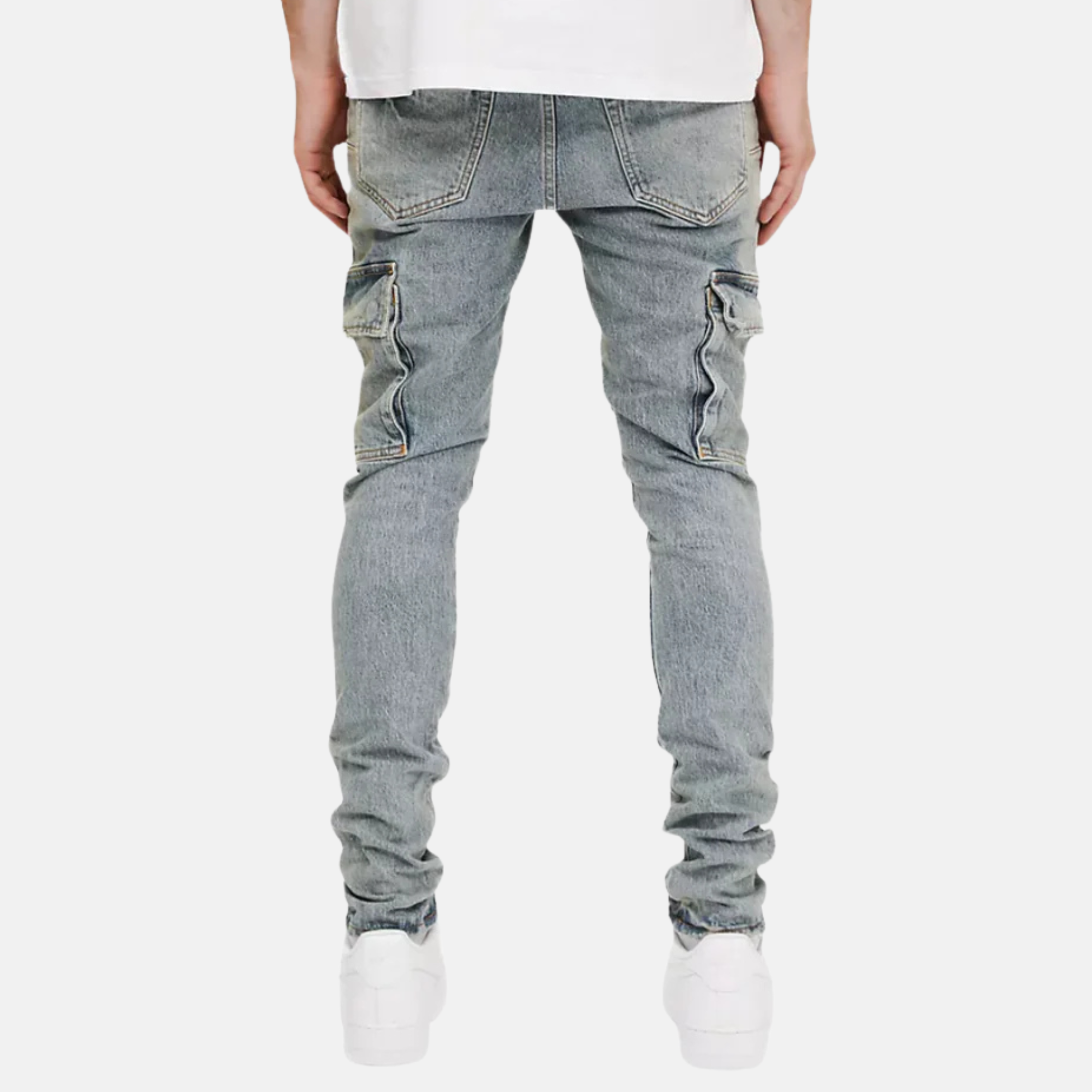 Purple Brand Skinny Cargo Blue Stone Jeans