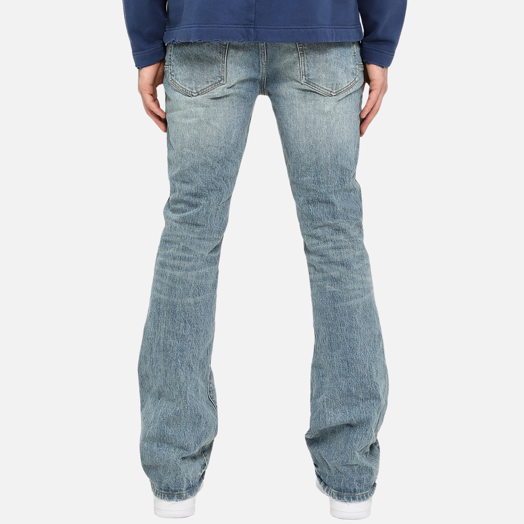 Purple Brand Light Indigo Flare Worn Jeans