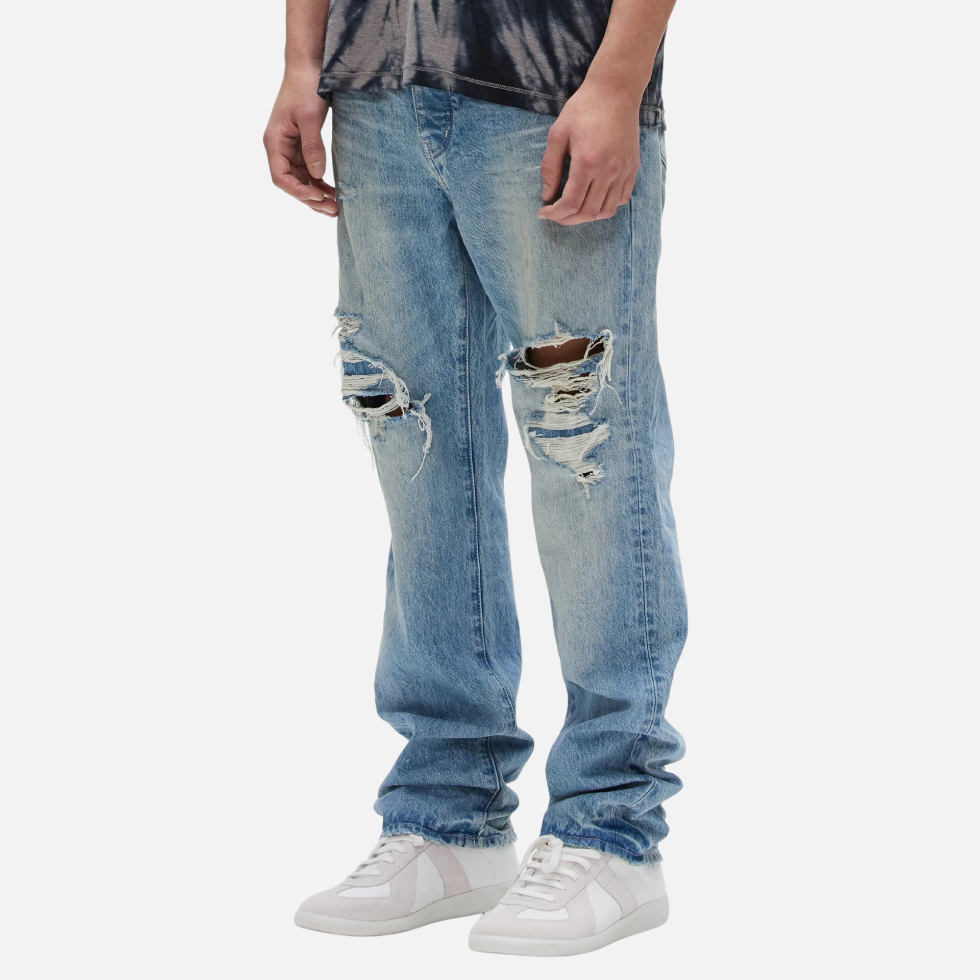 Purple Brand Garda Knee Blowouts Light Indigo Jeans