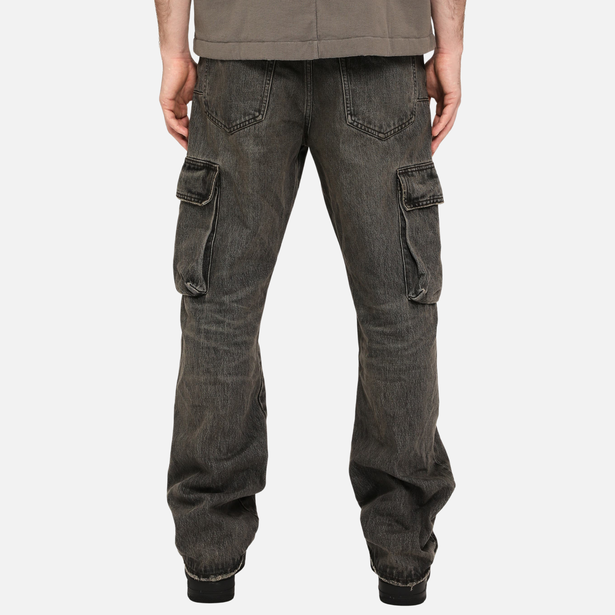 Purple Brand Washed Black Ashfall Cargo Jeans