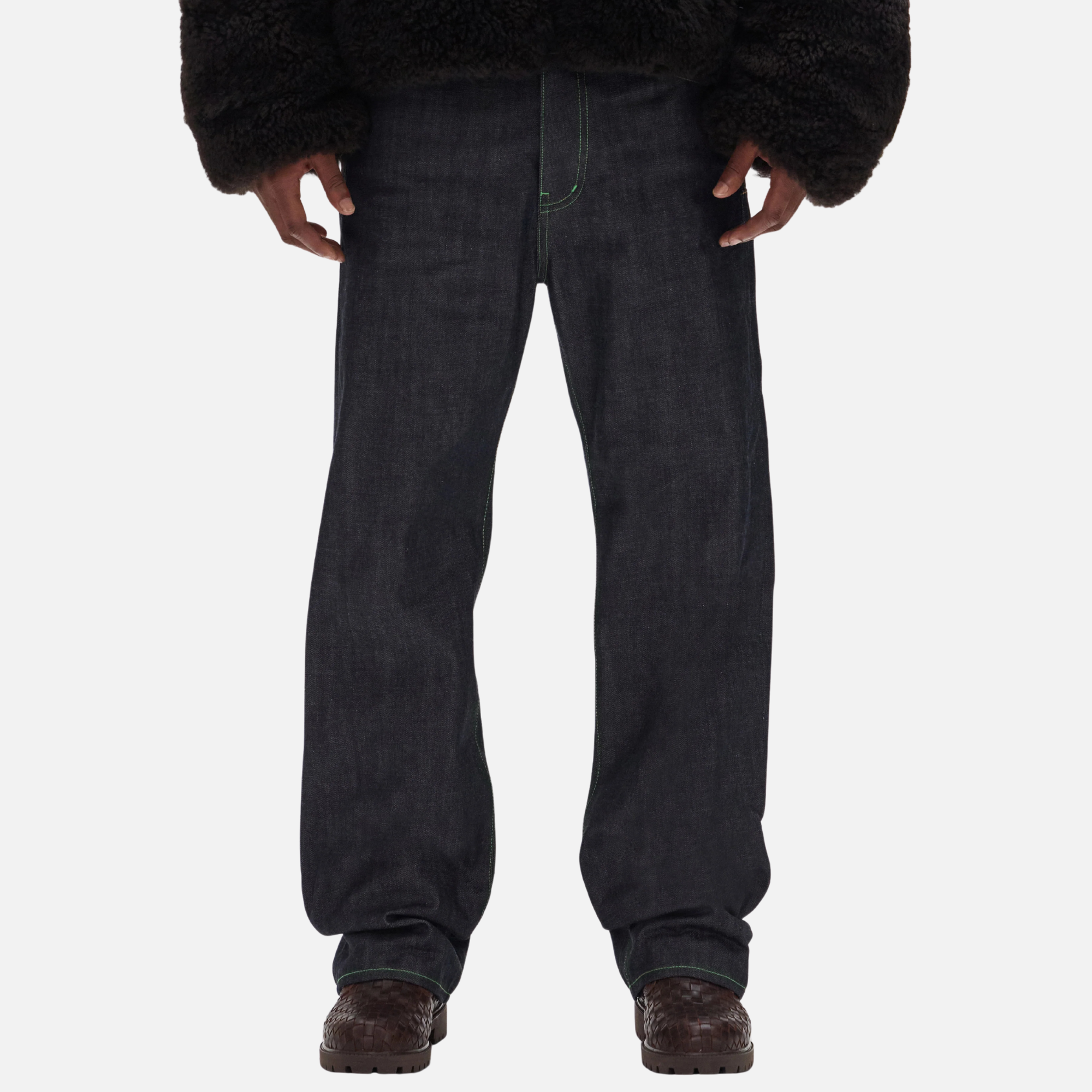 Purple Brand Dark Indigo Baggy Raw Jeans