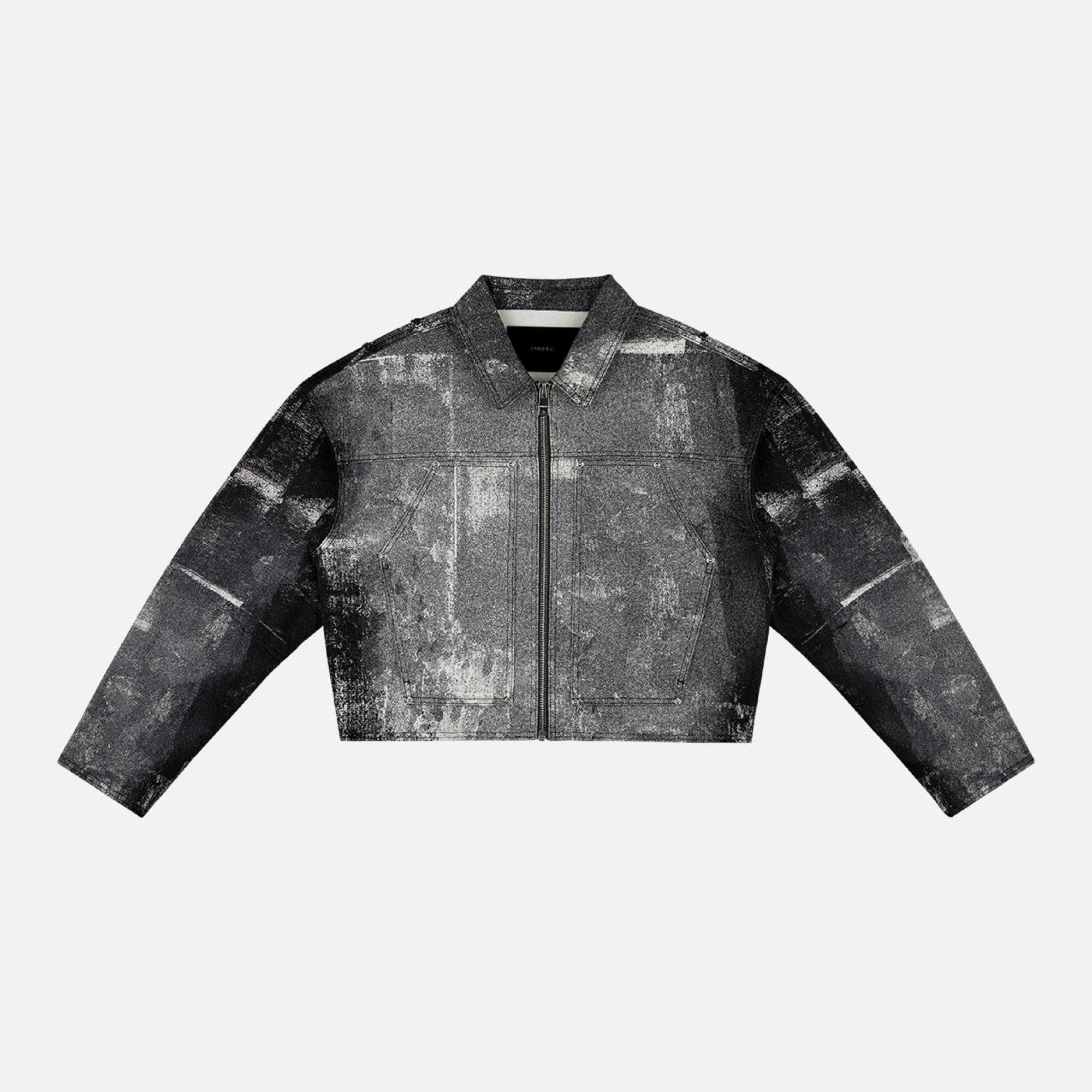 Purple Brand Carpenter Beaded Palms Print Black Jacket