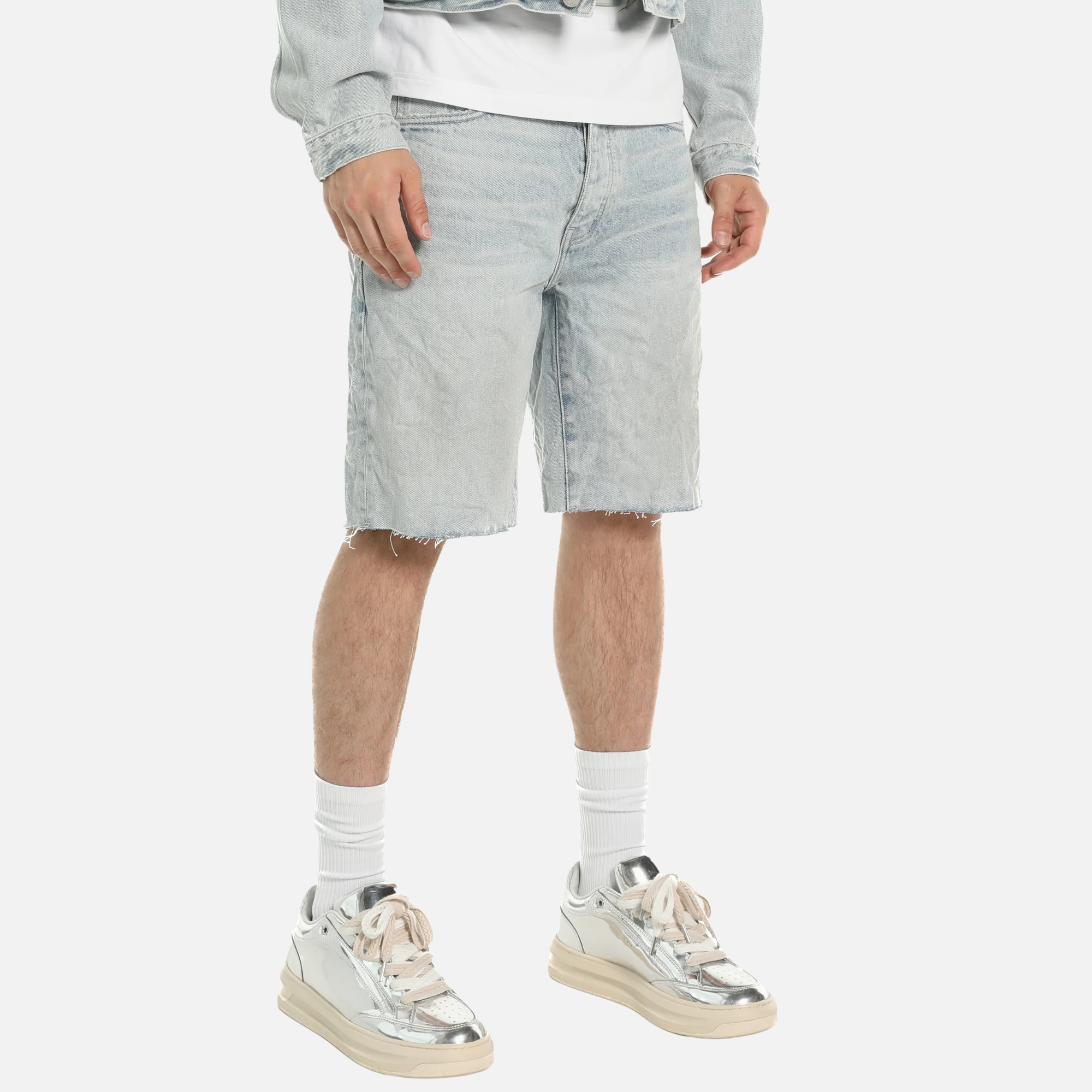 Purple Brand Light Indigo Nova Jean Shorts