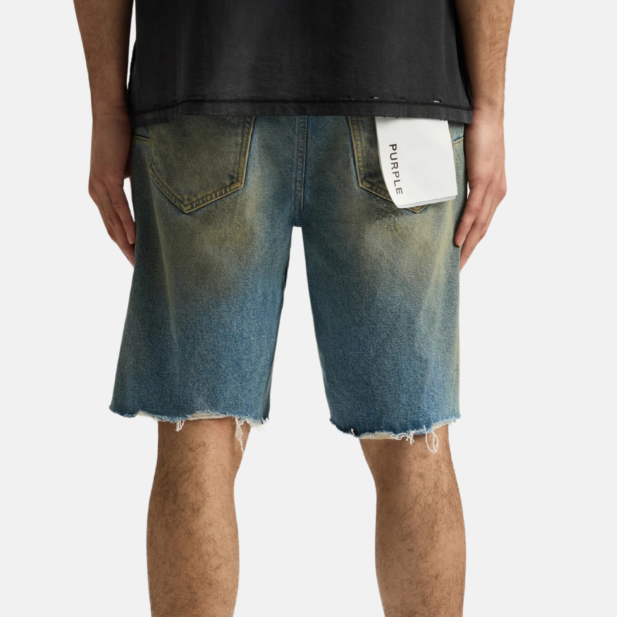 Purple Brand Mid Indigo High Summer Destroy Shorts
