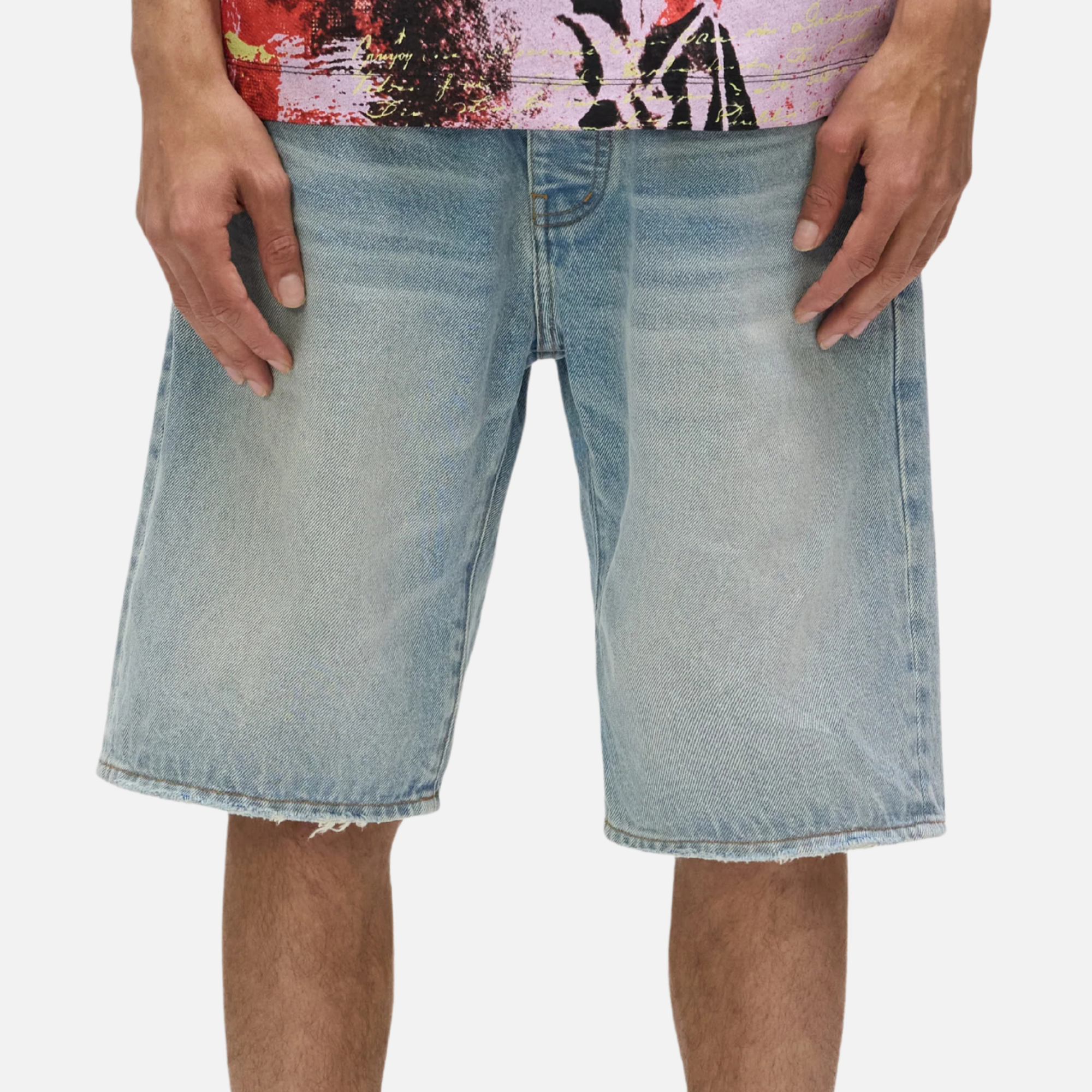 Purple Brand Rivo Worn Denim Shorts