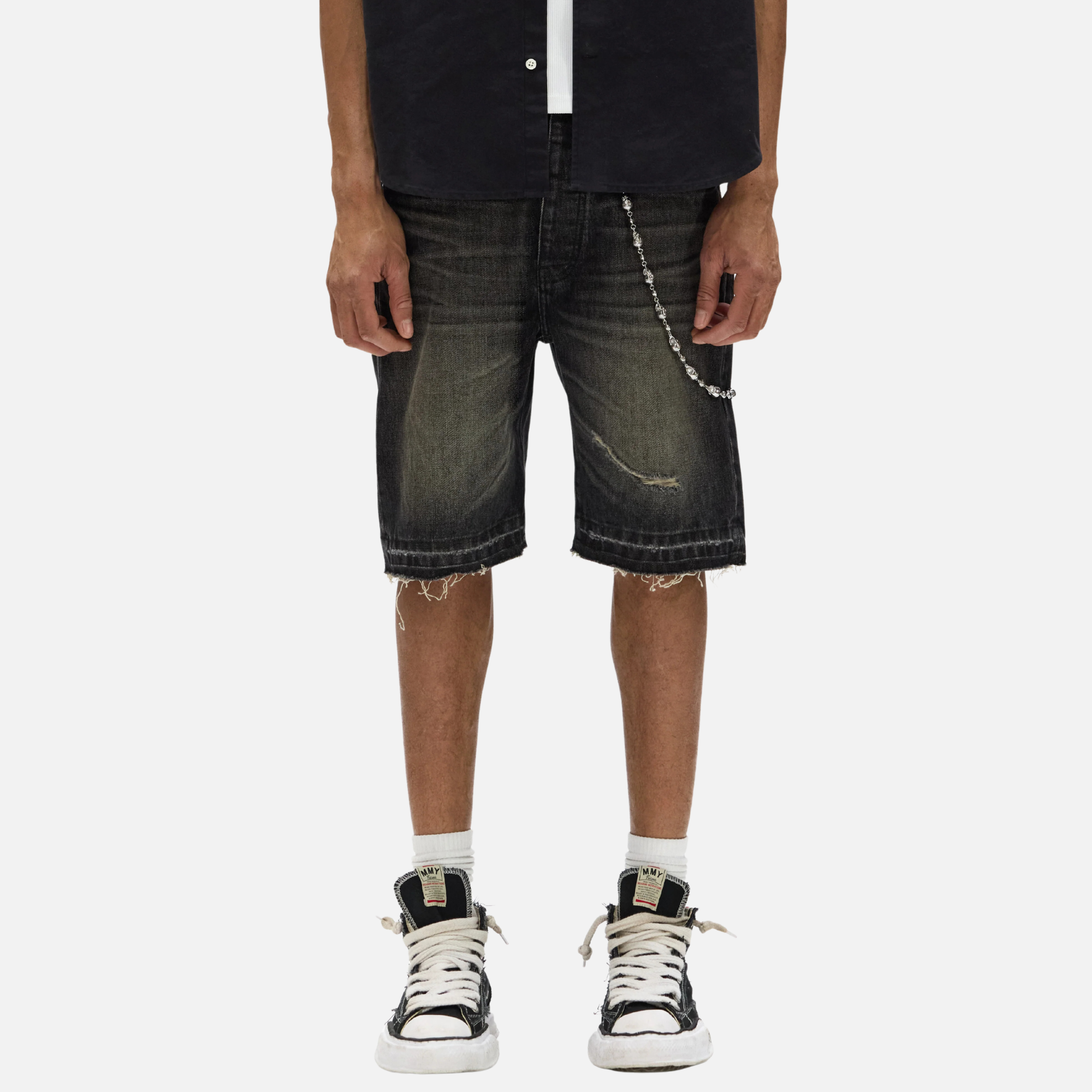 Purple Brand Black Smoke Worn Vintage Shorts