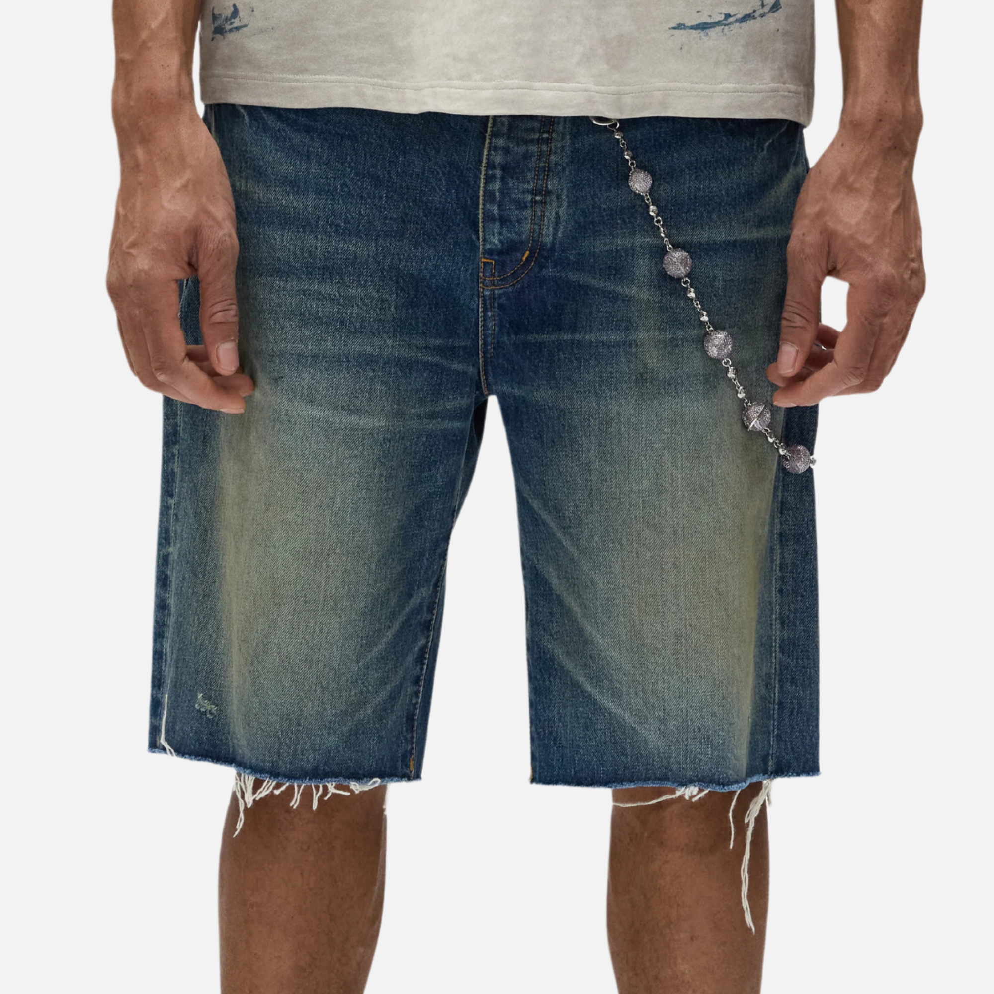 Purple Brand Worn Vintage Denim Shorts