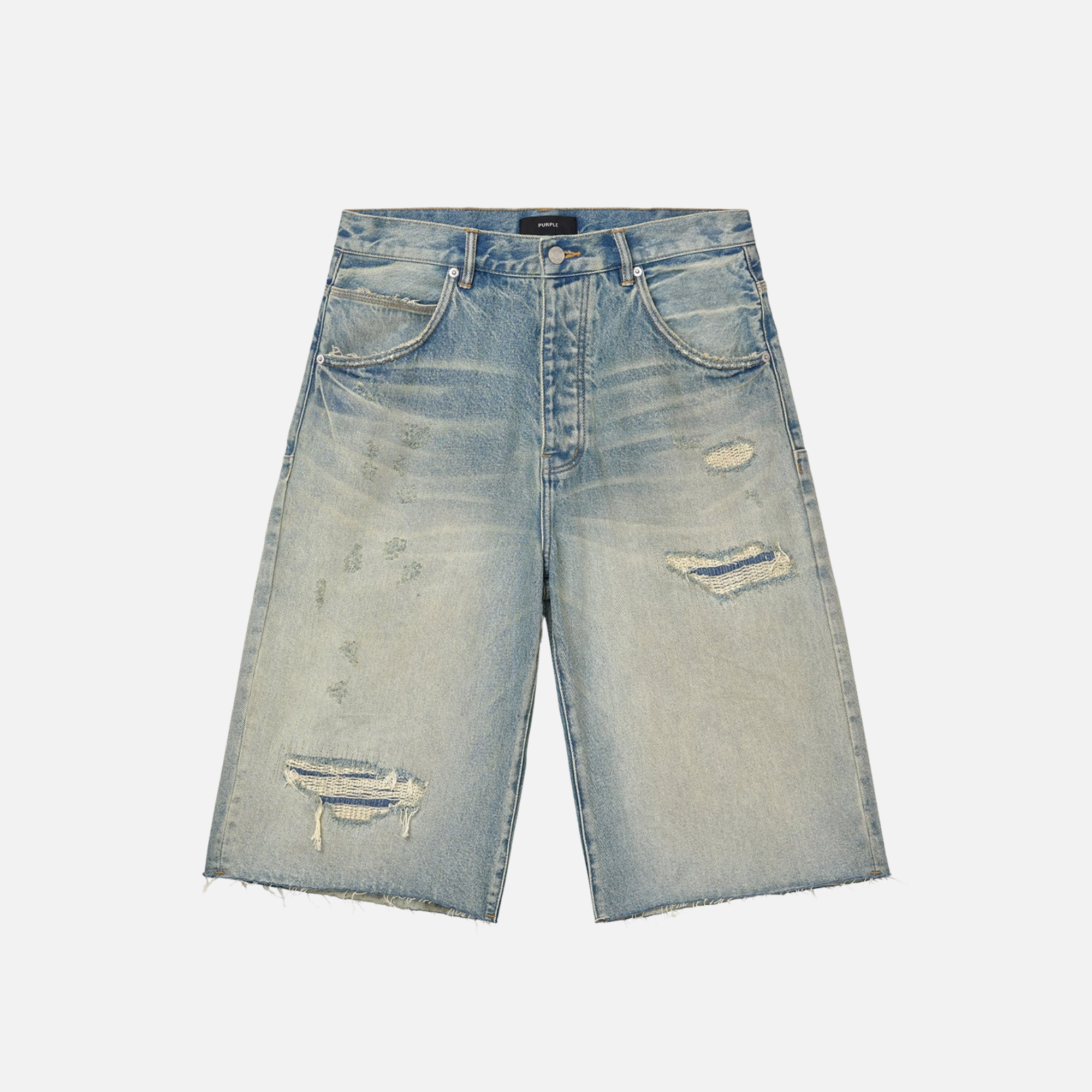 Purple Brand Antique Destroy Tinted Jean Shorts