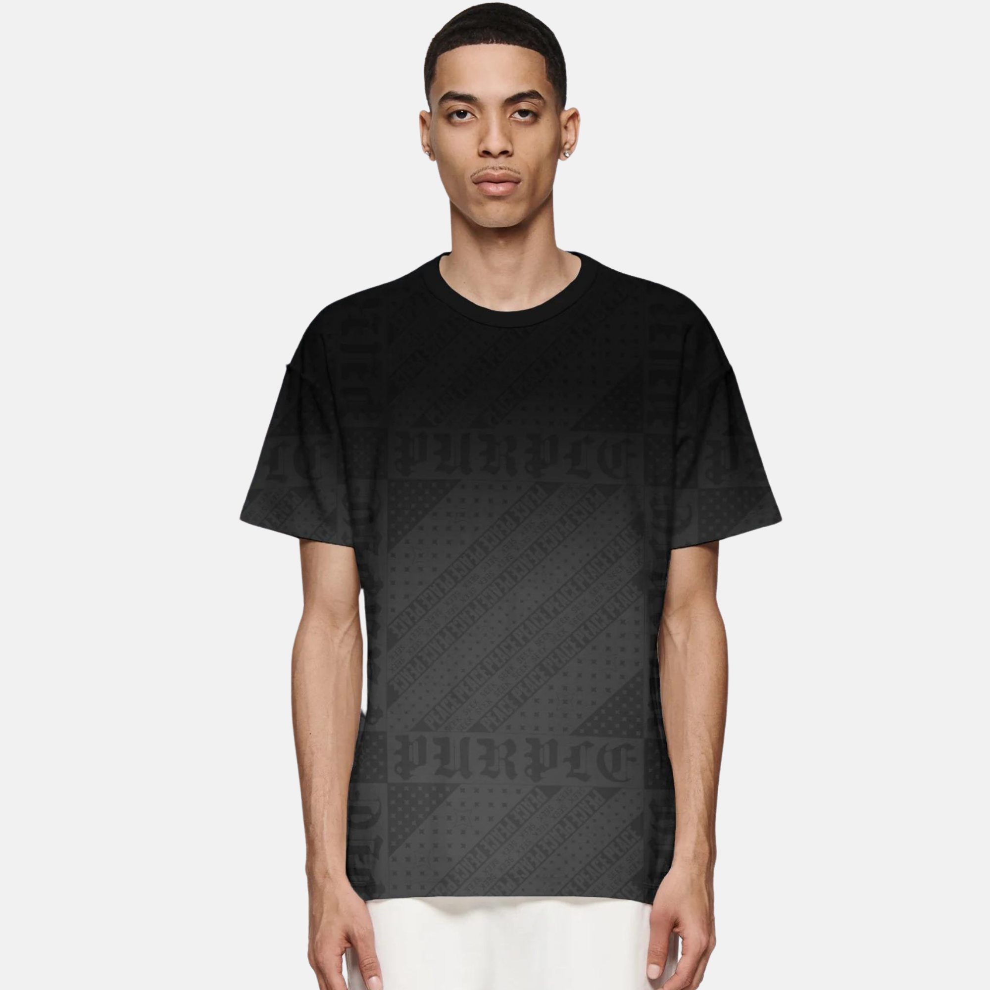 Purple Brand Flag Bandana Black T-Shirt