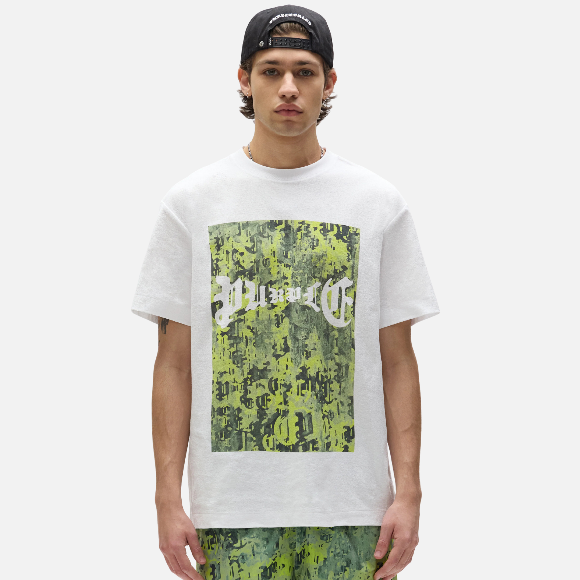 Purple Brand White Gothic Camo T-Shirt