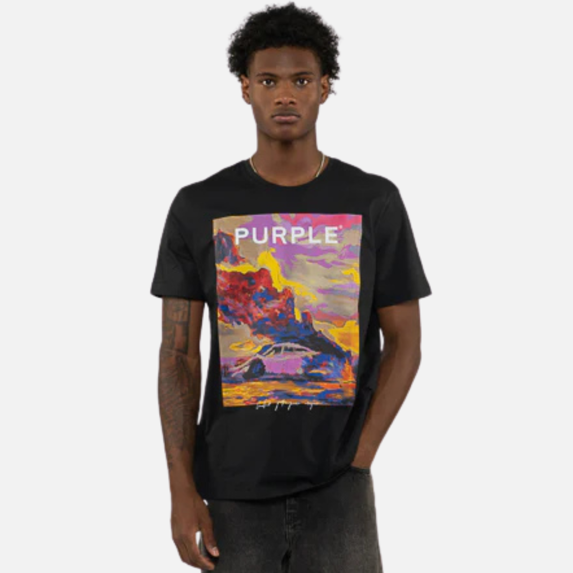Purple Brand Black Vibrant Inferno T-Shirt