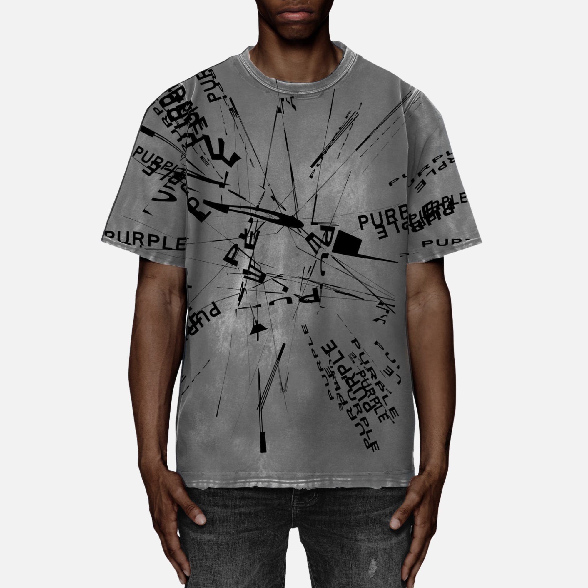 Purple Brand Grey Black Heavyweight Jersey T-Shirt