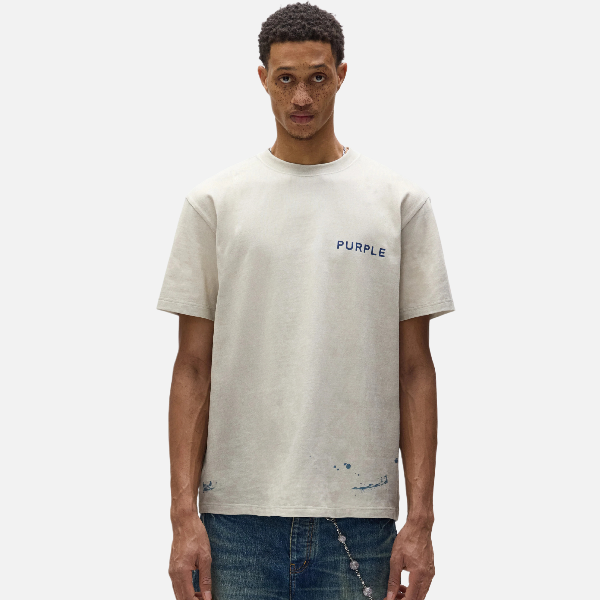 Purple Brand Khaki Wordmark T-Shirt