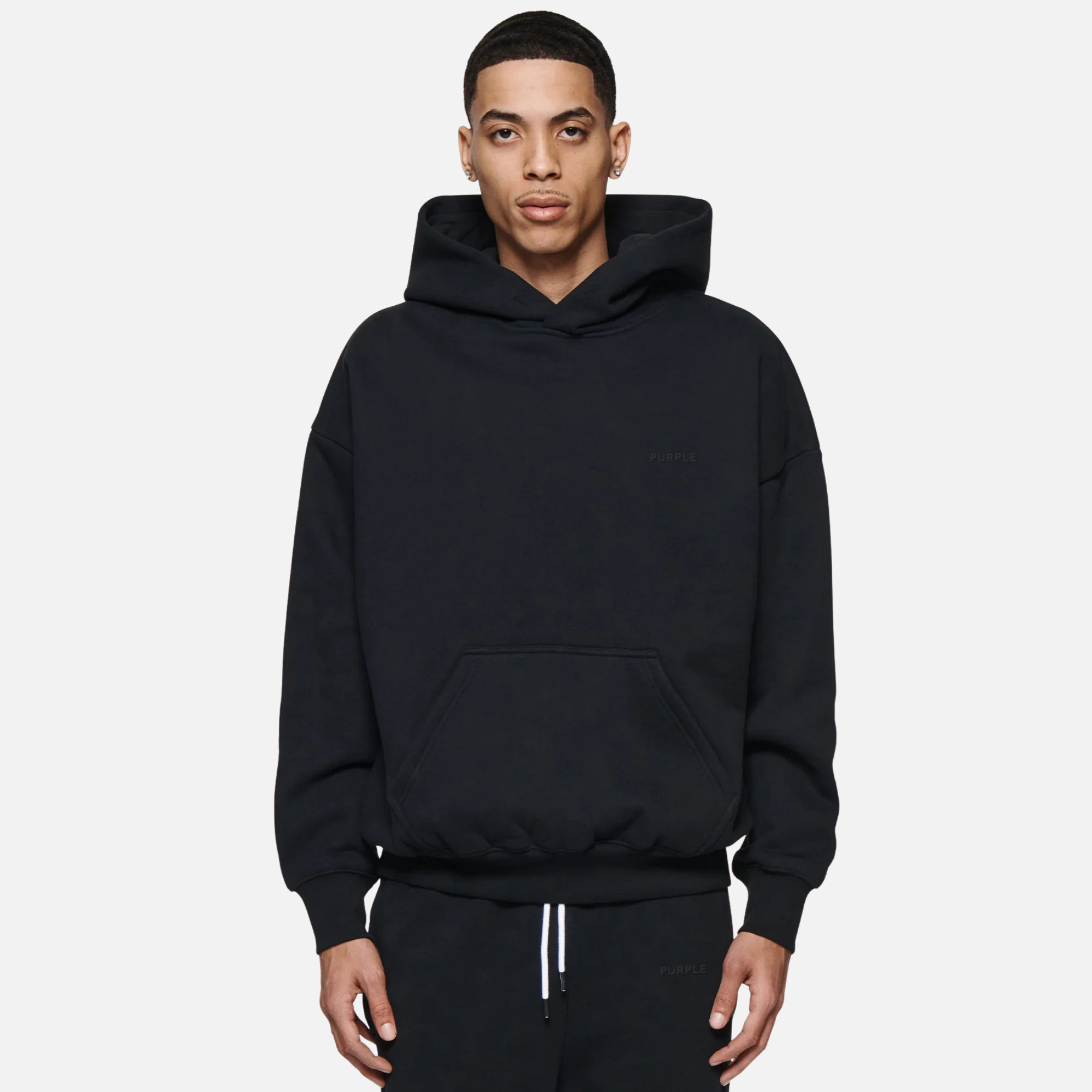 Purple Brand Black Basic Hoodie