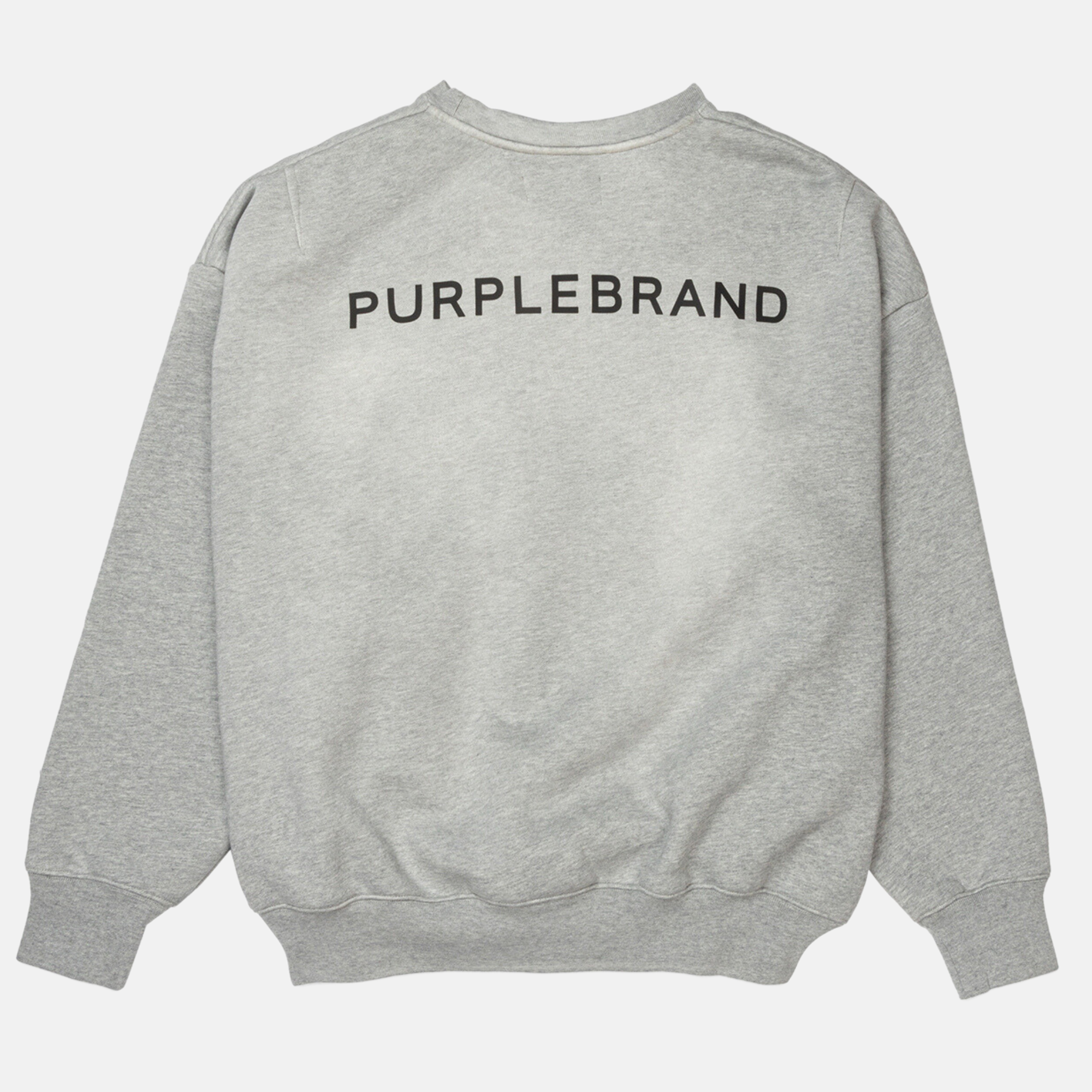 Purple Brand Heather Grey Wordmark Crewneck Sweatshirt