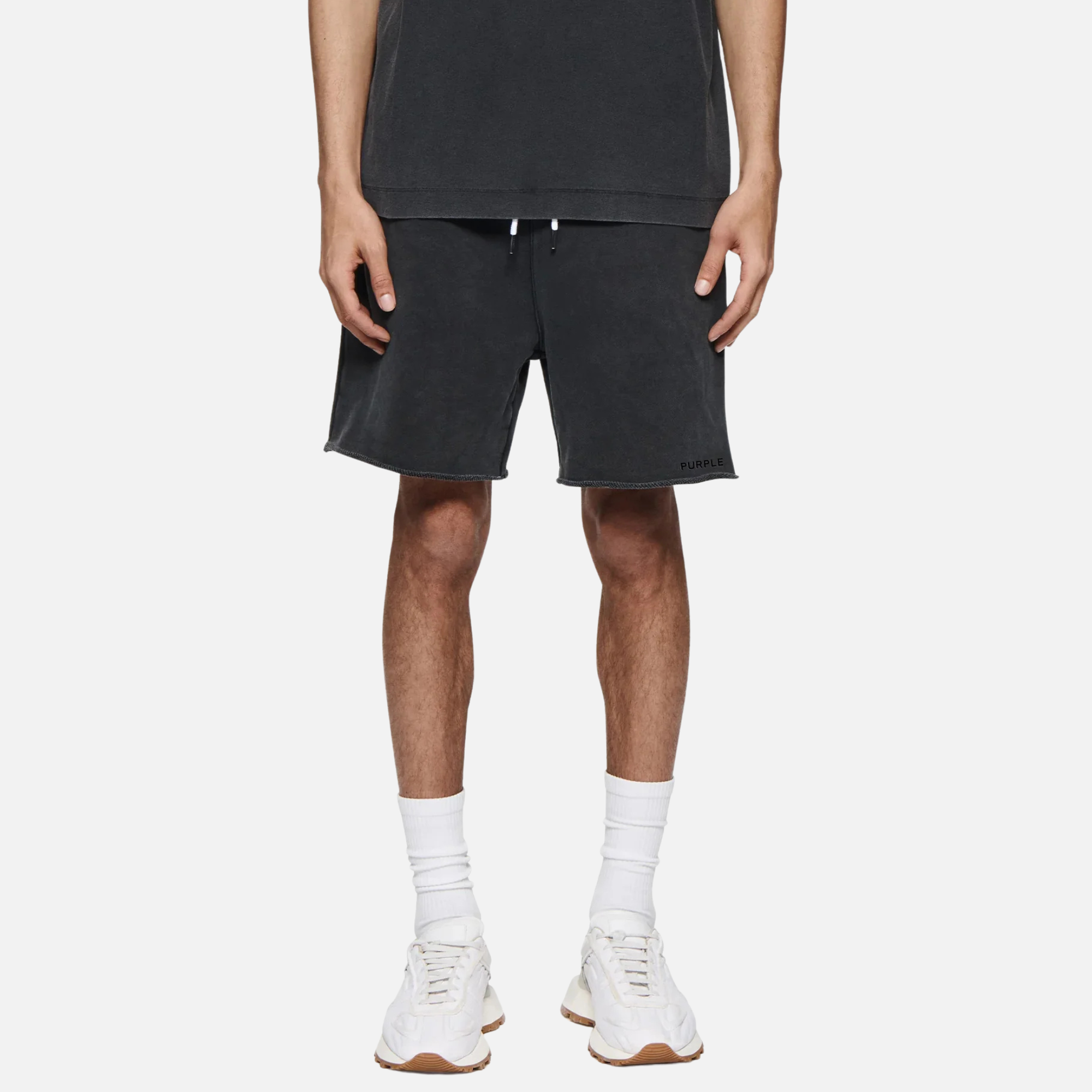 Purple Brand Washed Black Basic Sweatshorts