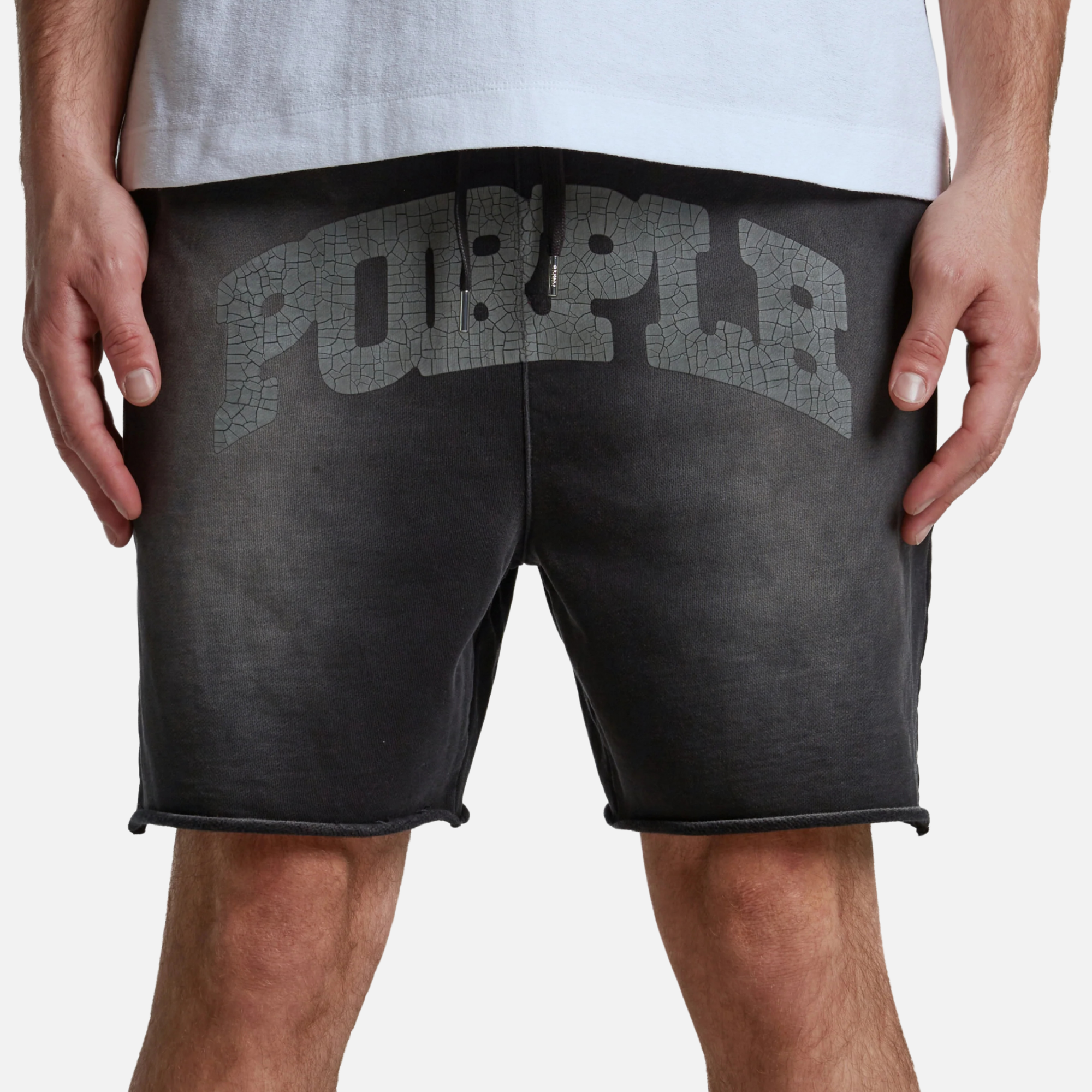 Purple Brand Black Heavyweight Fleece Shorts