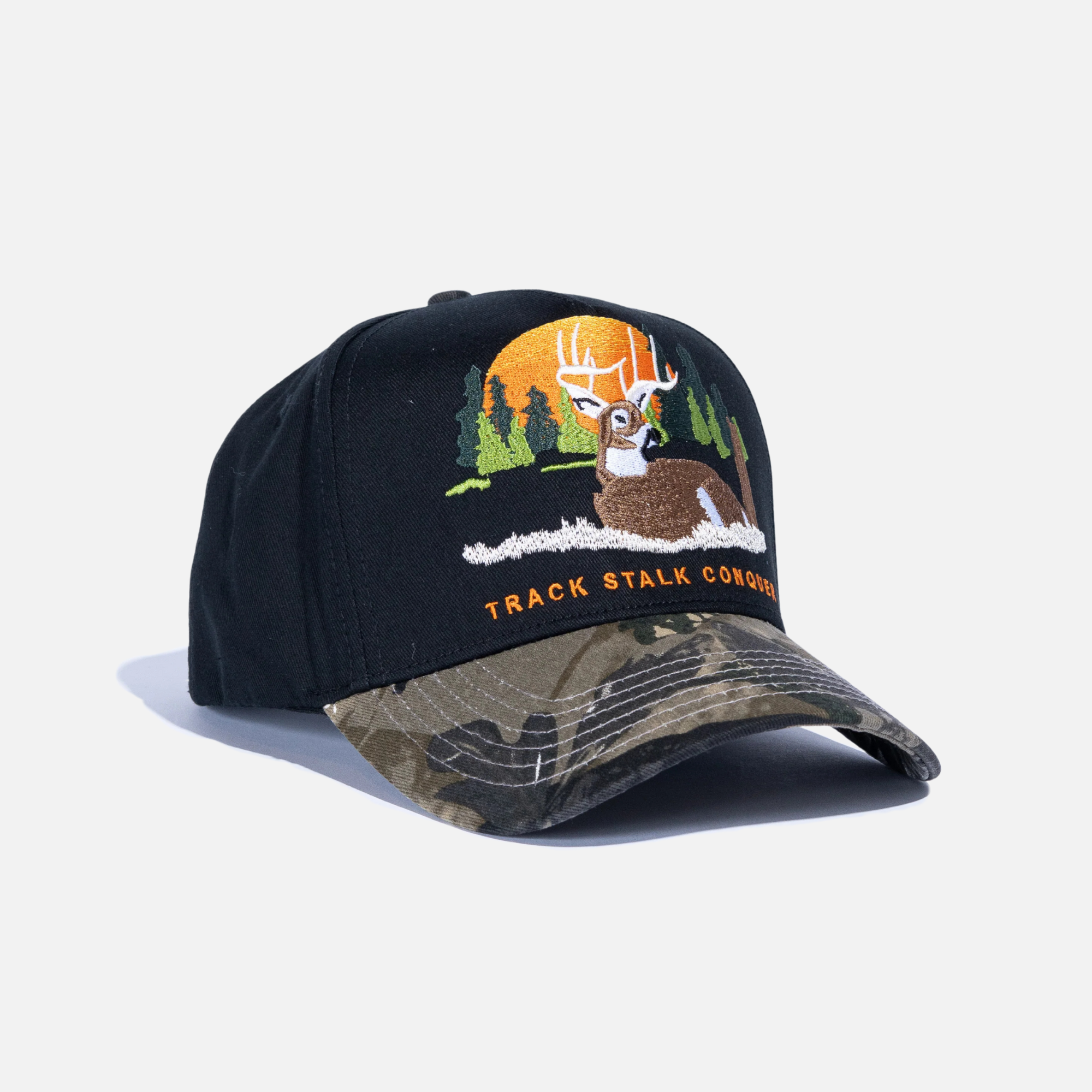 Reference Black Camo Deer Tracker Snapback Hat