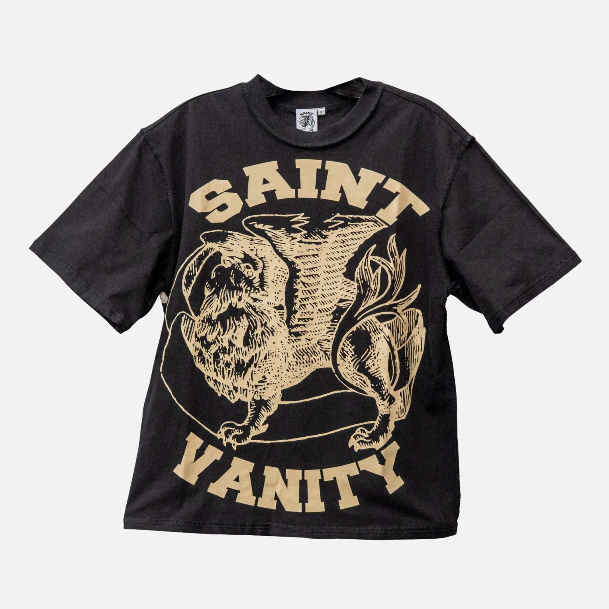Saint Vanity Black Cream Griffin T-Shirt